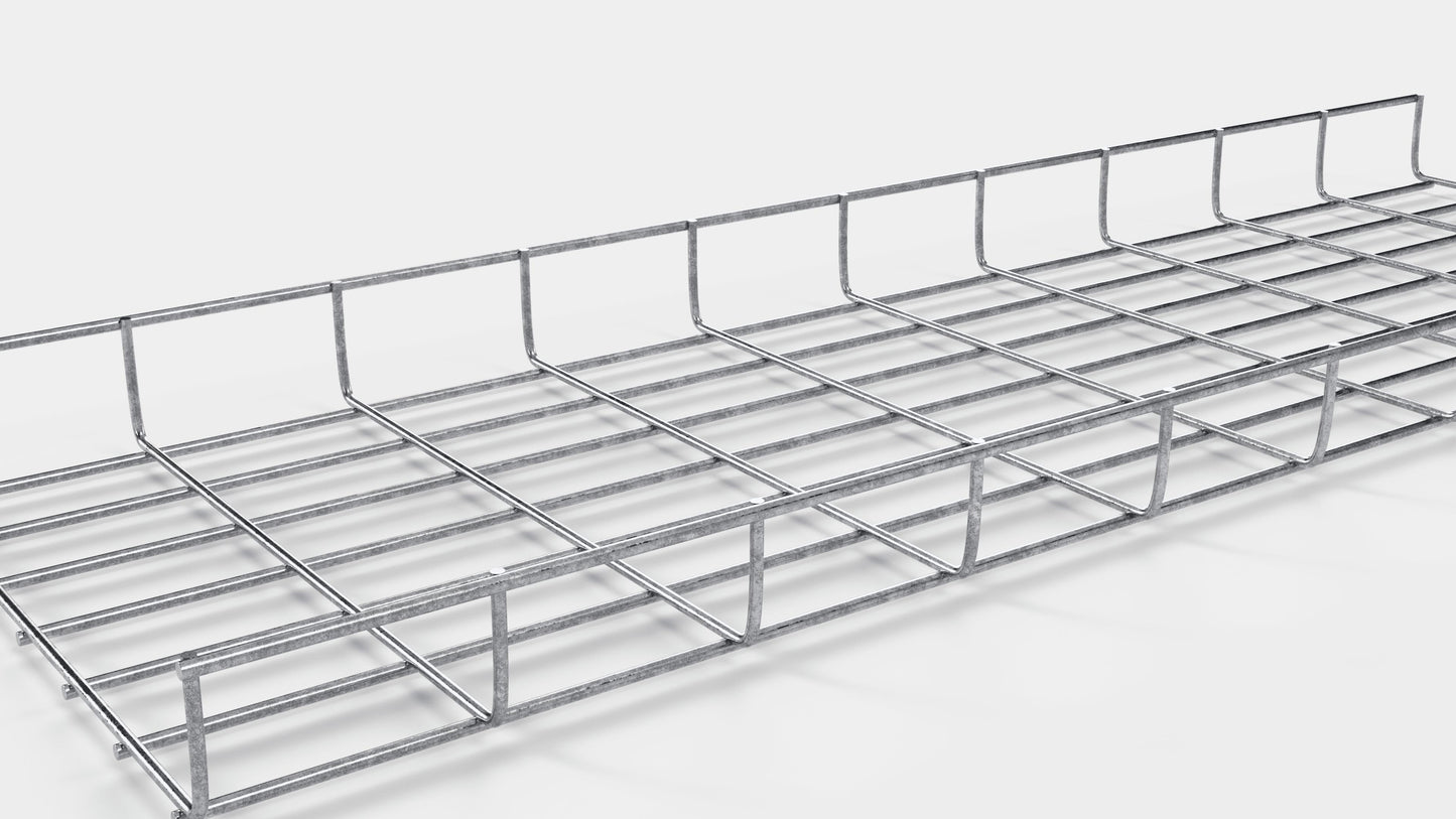 Lengte kabelkanaal 29 cm, diepte 5 cm, maaswijdte 5 x 10 cm