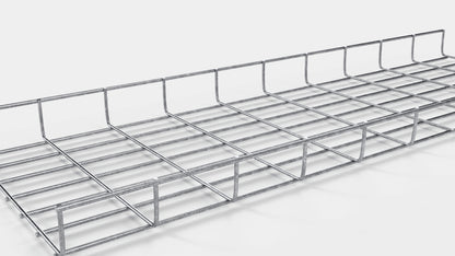 Lengte kabelkanaal 29 cm, diepte 5 cm, maaswijdte 5 x 10 cm