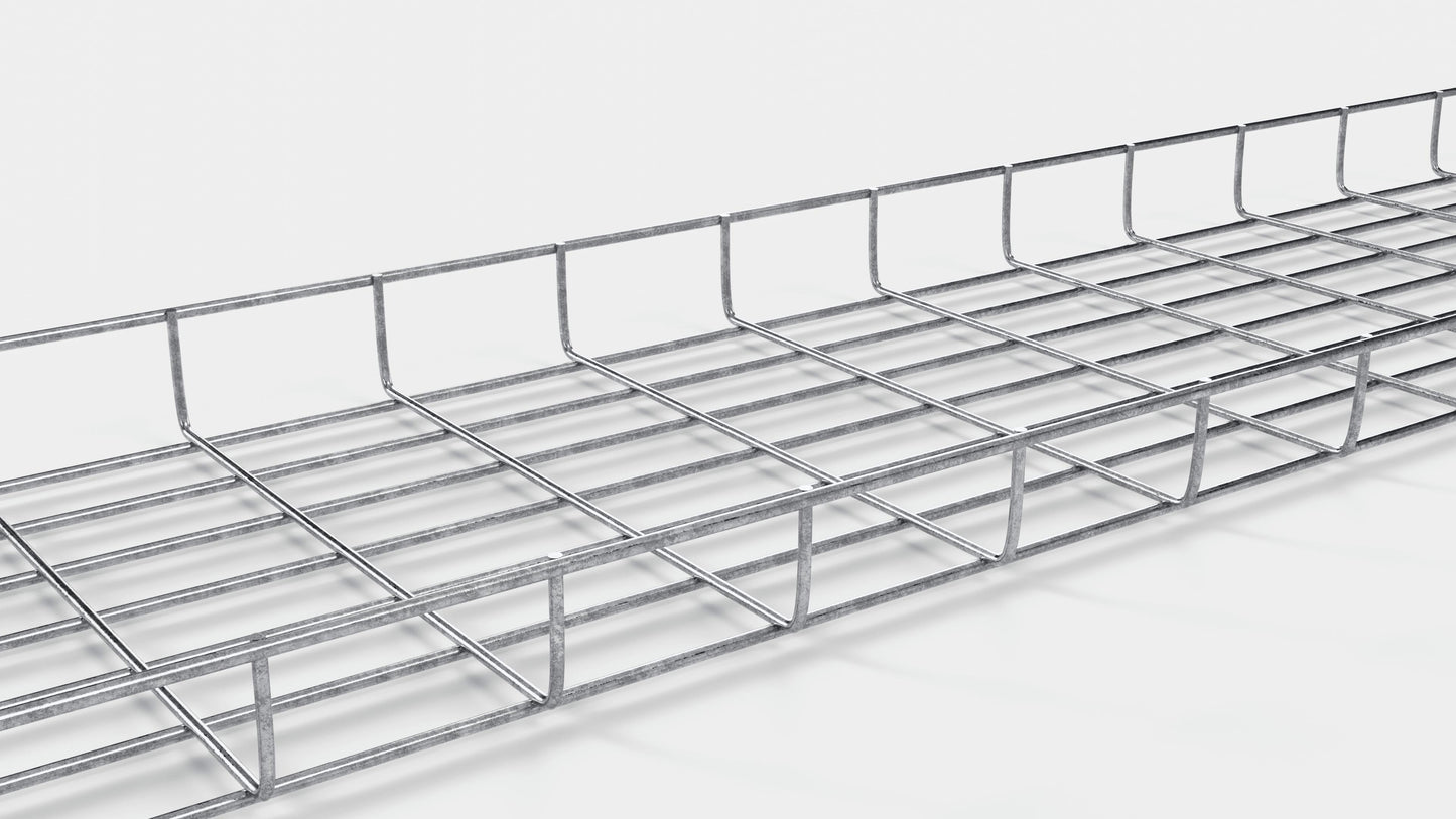 Lengte kabelkanaal 29 cm, diepte 5 cm, maaswijdte 5 x 10 cm