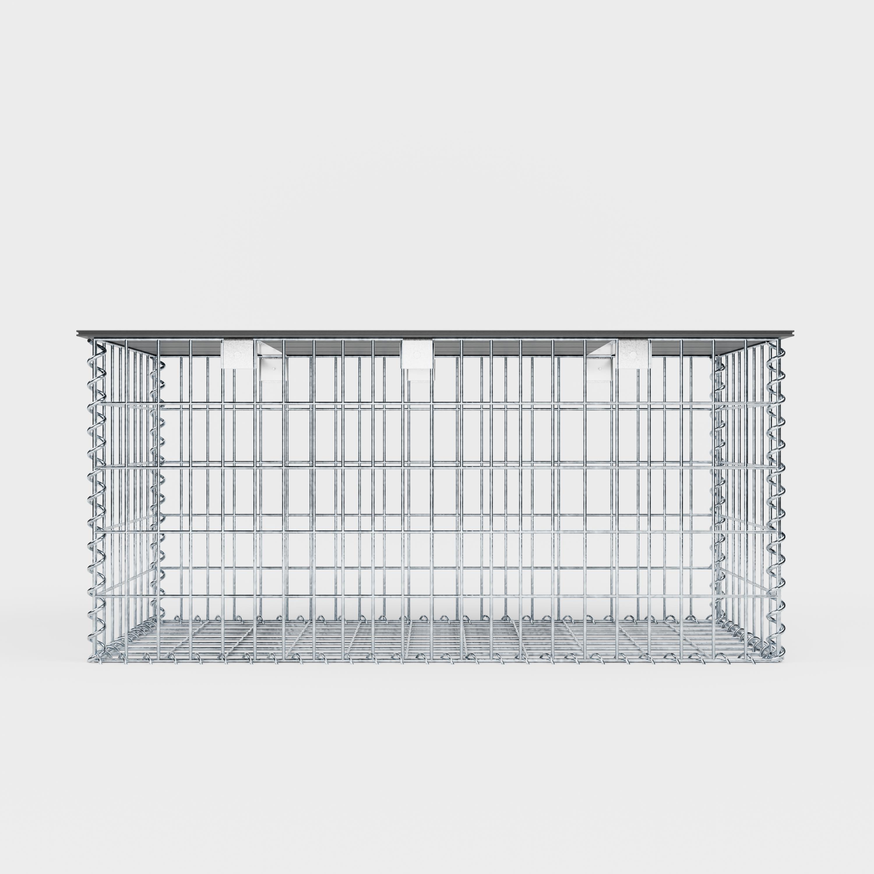 Havebænk spiralgabion 105 x 50 x 50 cm - MW 5 x 10 cm, med genbrugsbetræk i antracit