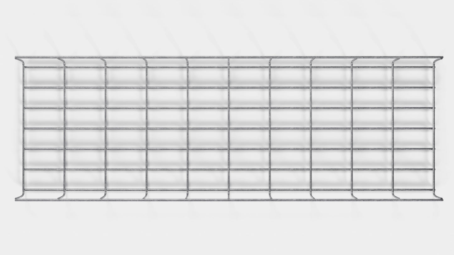 Lengte kabelkanaal 29 cm, diepte 5 cm, maaswijdte 5 x 10 cm