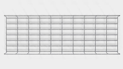 Lengte kabelkanaal 29 cm, diepte 5 cm, maaswijdte 5 x 10 cm