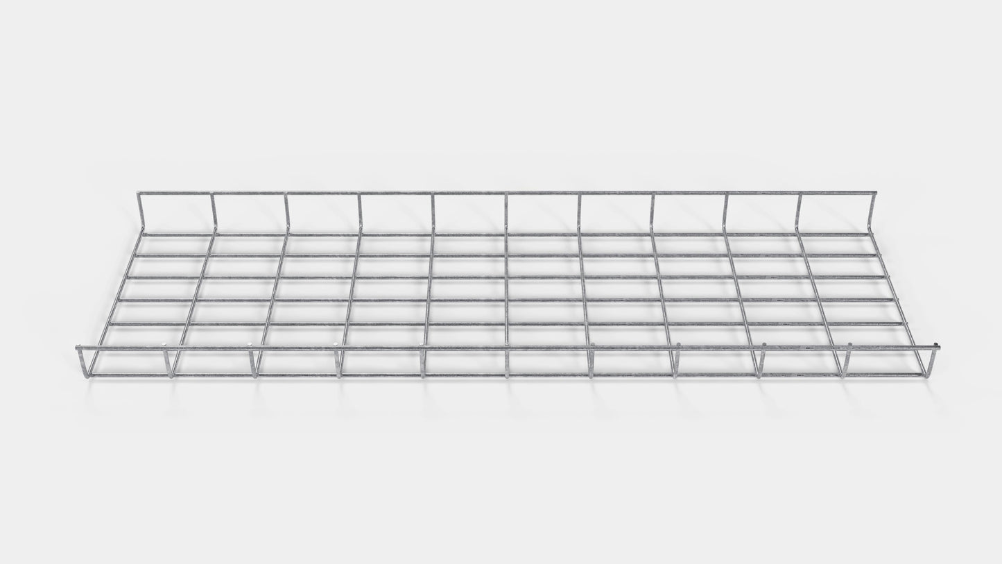 Lengte kabelkanaal 29 cm, diepte 5 cm, maaswijdte 5 x 10 cm