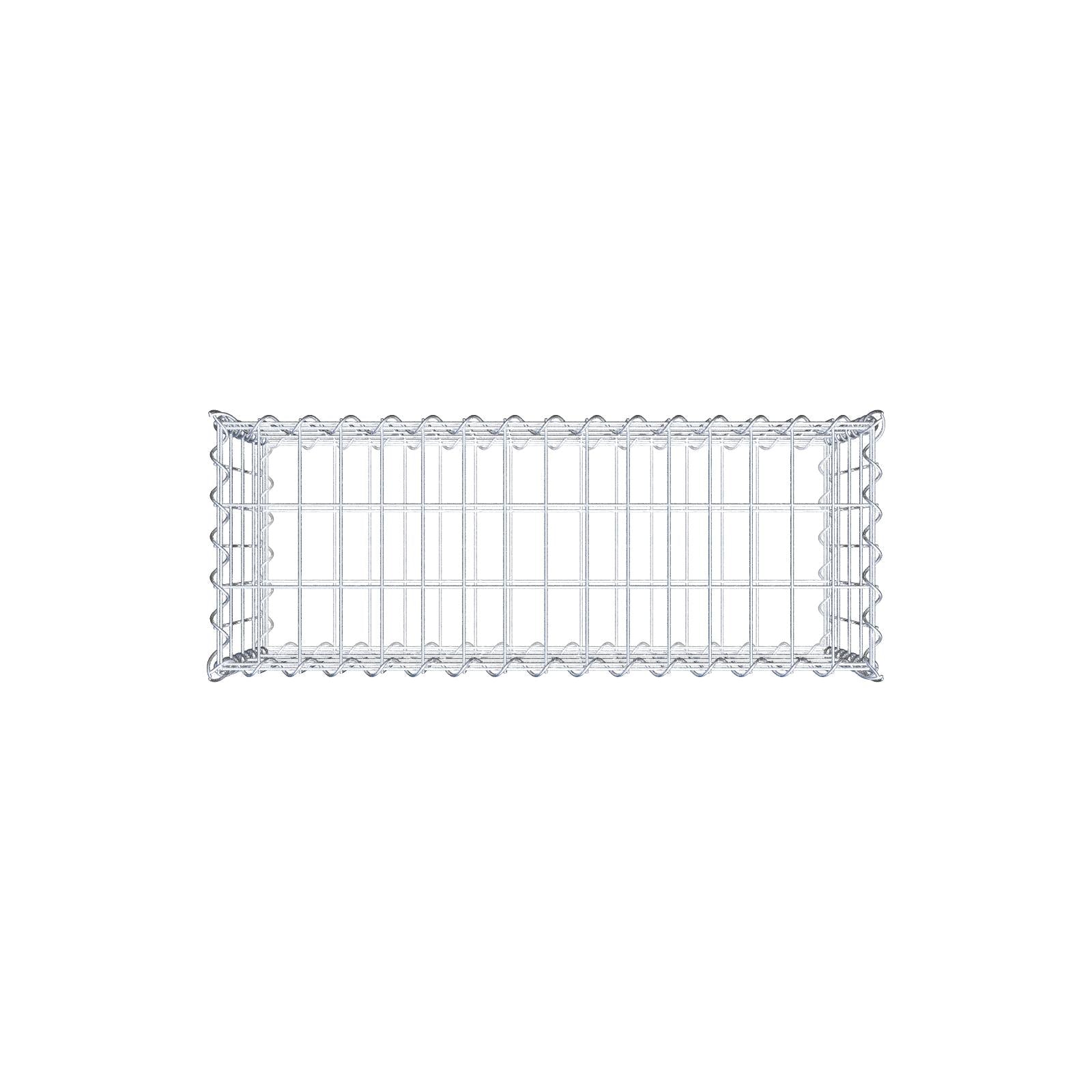 Gabião 80 cm x 40 cm x 30 cm (C x A x P), malhagem 5 cm x 10 cm, espiral