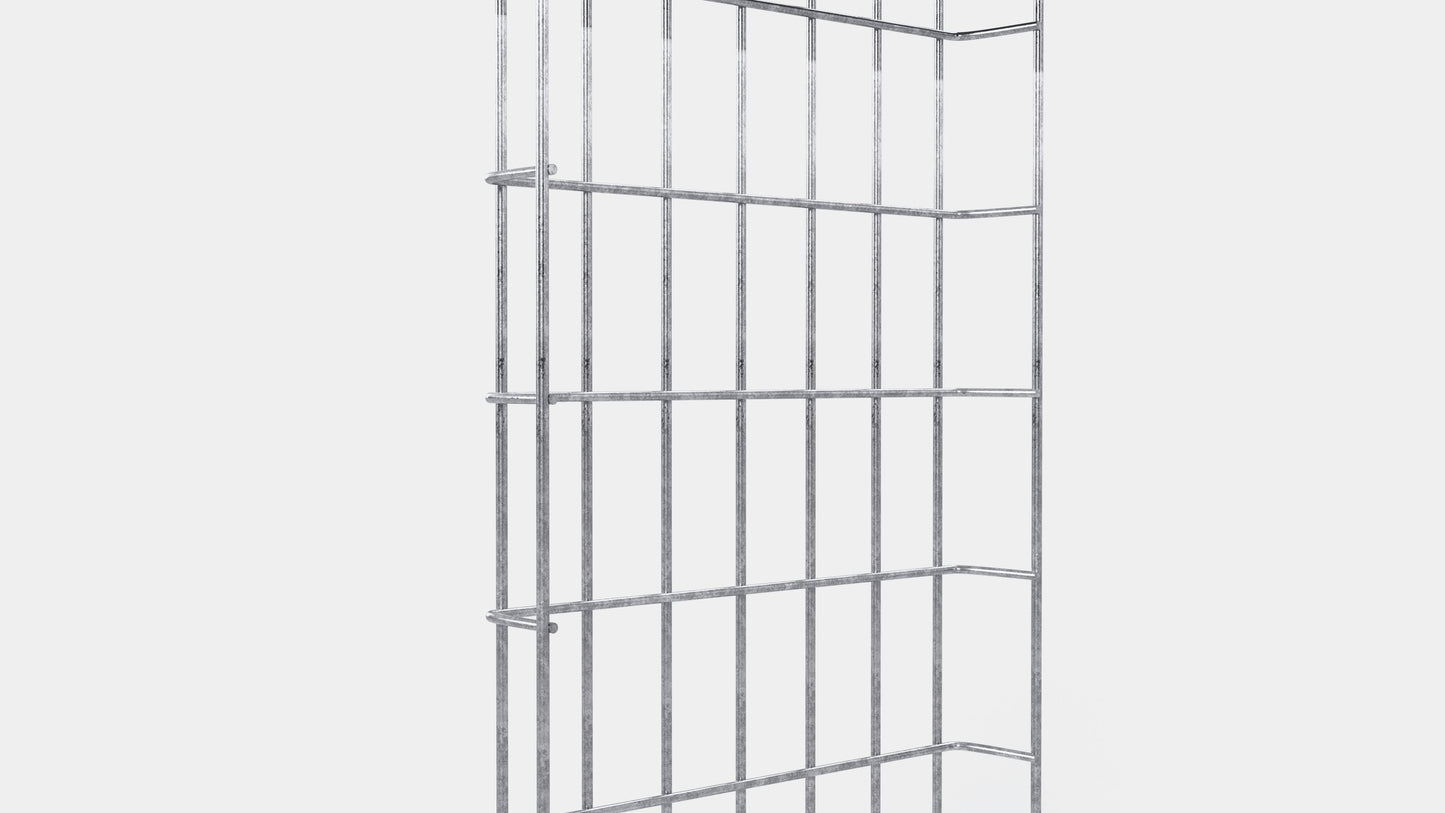 Lengte kabelkanaal 29 cm, diepte 5 cm, maaswijdte 5 x 10 cm