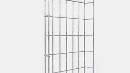 Lengte kabelkanaal 29 cm, diepte 5 cm, maaswijdte 5 x 10 cm