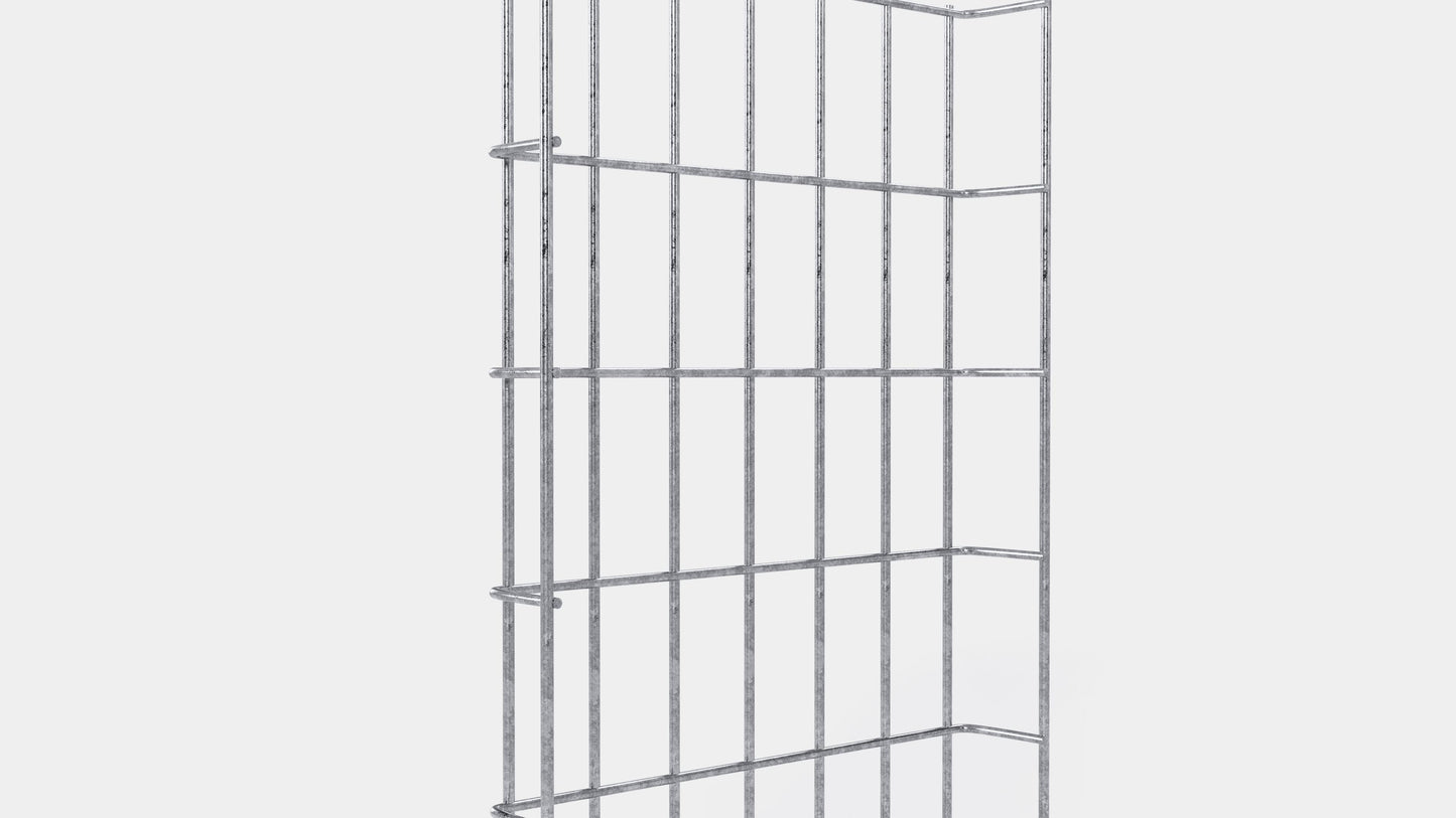 Lengte kabelkanaal 29 cm, diepte 5 cm, maaswijdte 5 x 10 cm