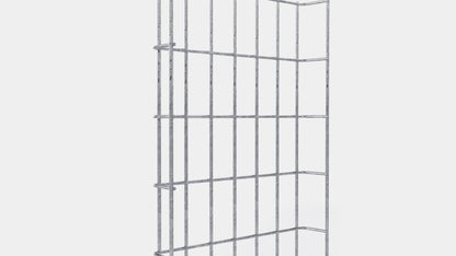 Lengte kabelkanaal 29 cm, diepte 5 cm, maaswijdte 5 x 10 cm