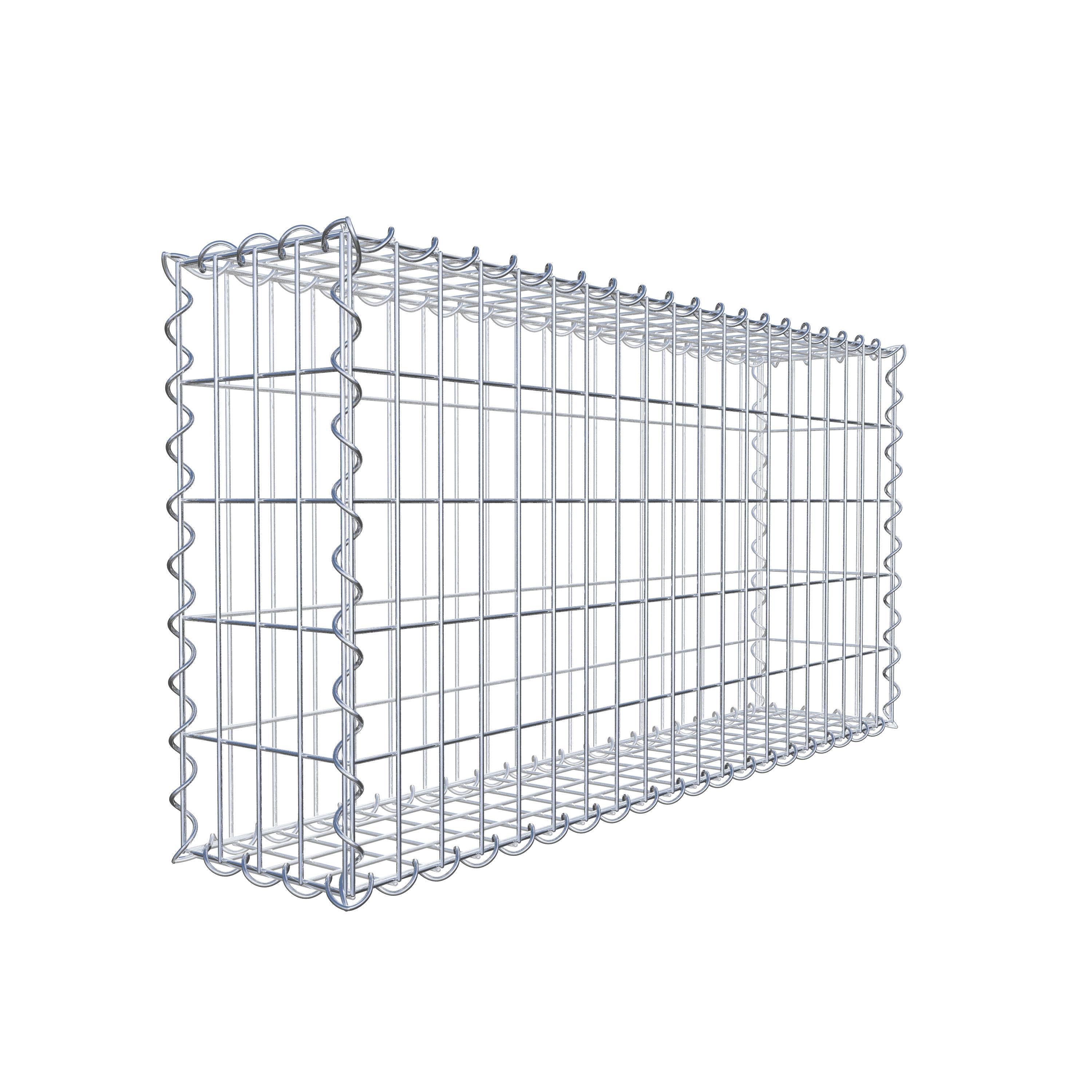 Gabion 100 cm x 50 cm x 20 cm (L x H x D), maskestørrelse 5 cm x 10 cm, spiral