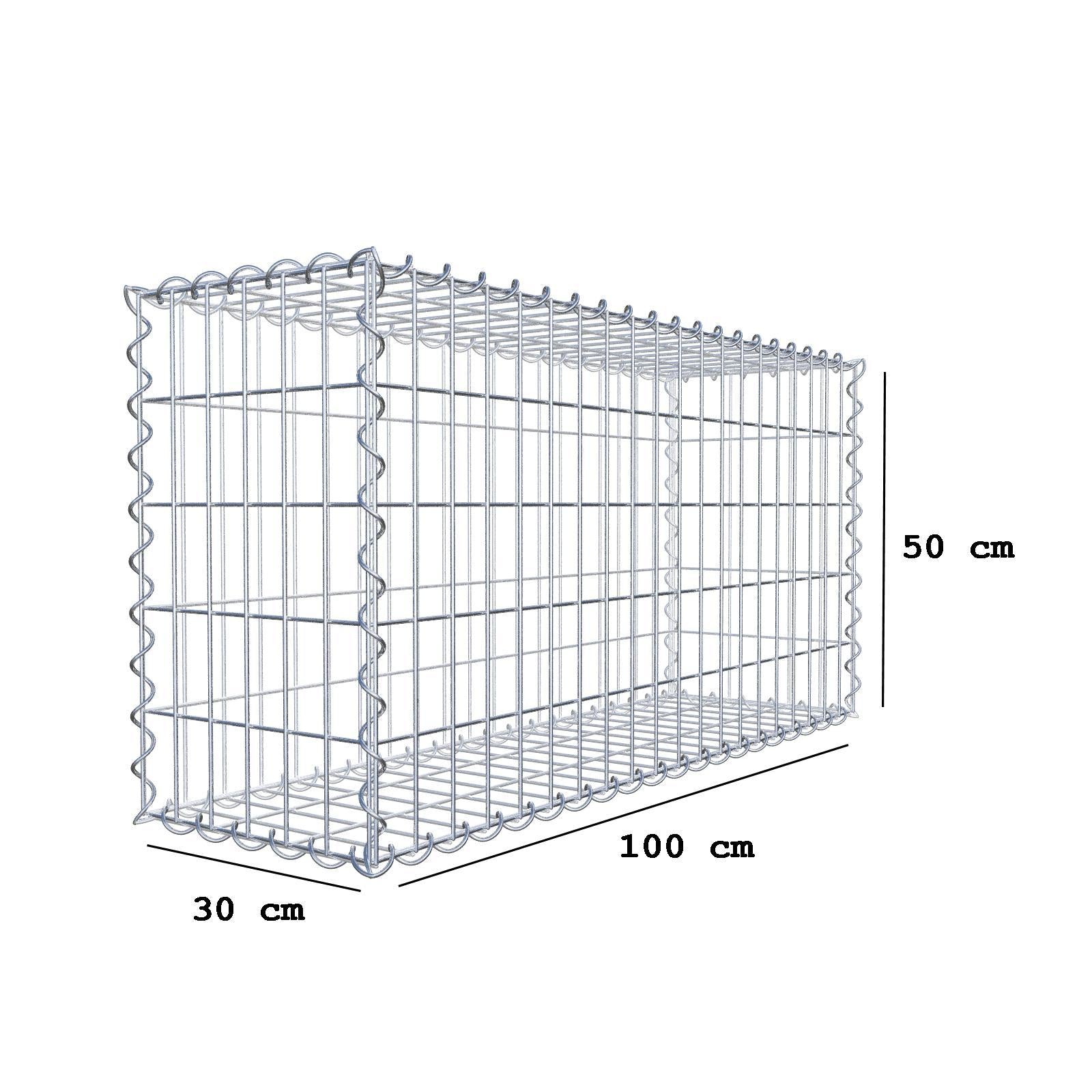 Economy set 3x schanskorf 100 cm x 50 cm x 30 cm (L x H x D), maaswijdte 5 cm x 10 cm, spiraal