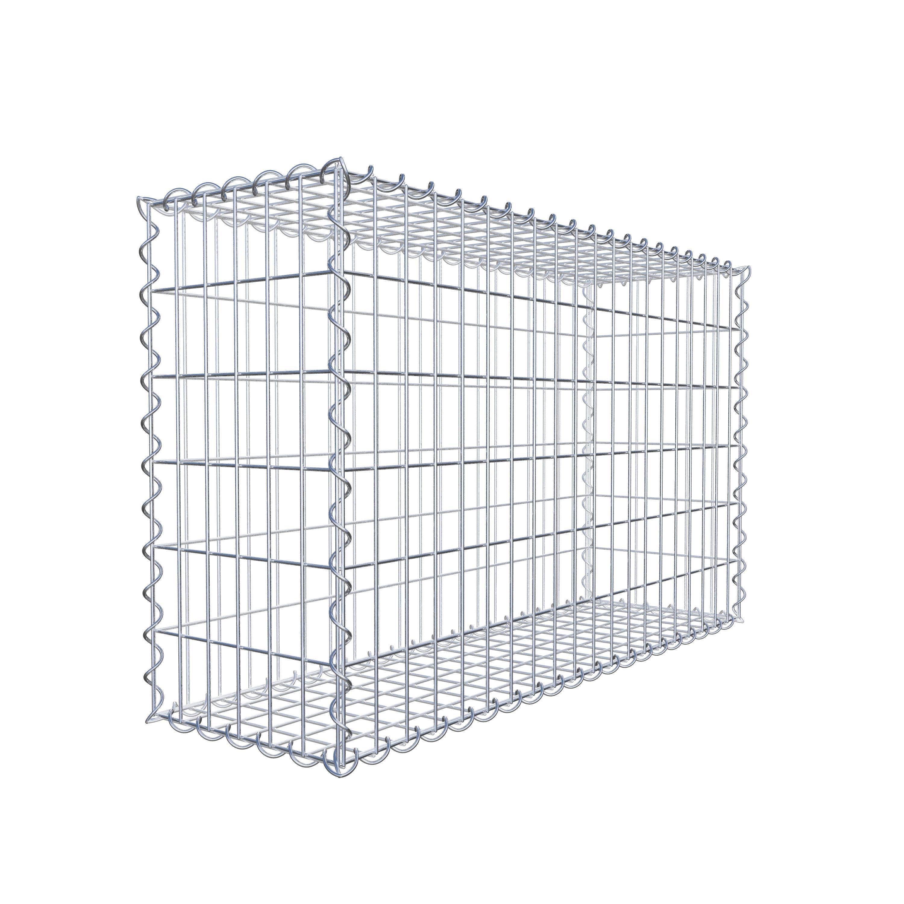 Gabion 100 cm x 60 cm x 30 cm (L x H x D), maskestørrelse 5 cm x 10 cm, spiral