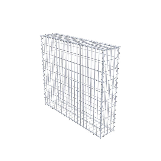 Gavión 100 cm x 90 cm x 20 cm (largo x alto x profundidad), tamaño de malla 5 cm x 10 cm, espiral