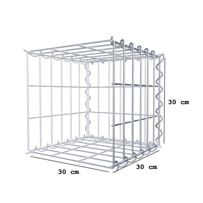 Opvokset gabion type 2 30 cm x 30 cm x 30 cm (L x H x D), maskestørrelse 5 cm x 10 cm, spiral