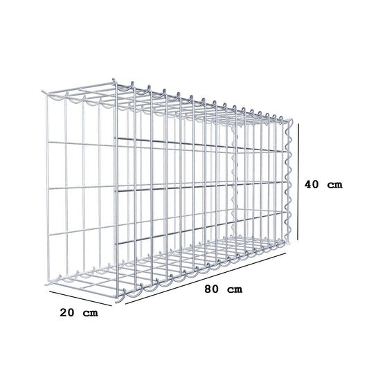 Anbaugabione Typ 2 80 cm x 40 cm x 20 cm (L x H x T), Maschenweite 5 cm x 10 cm, Spirale