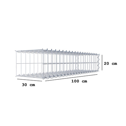 Add-on schanskorf type 2 100 cm x 20 cm x 30 cm (L x H x D), maaswijdte 5 cm x 10 cm, spiraalvormig