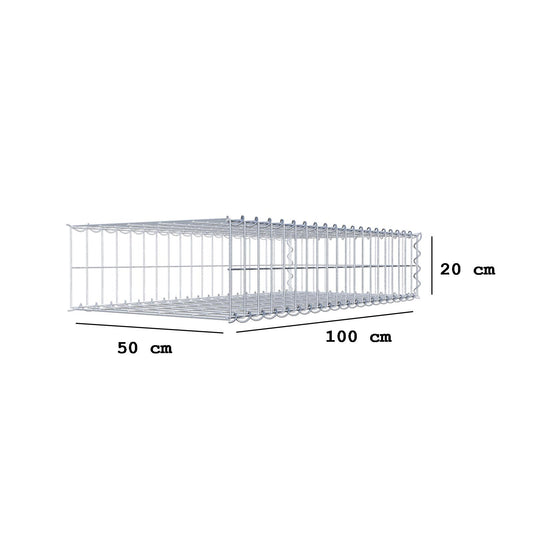 Aangegroeide schanskorf type 2 100 cm x 20 cm x 50 cm (L x H x D), maaswijdte 5 cm x 10 cm, spiraal