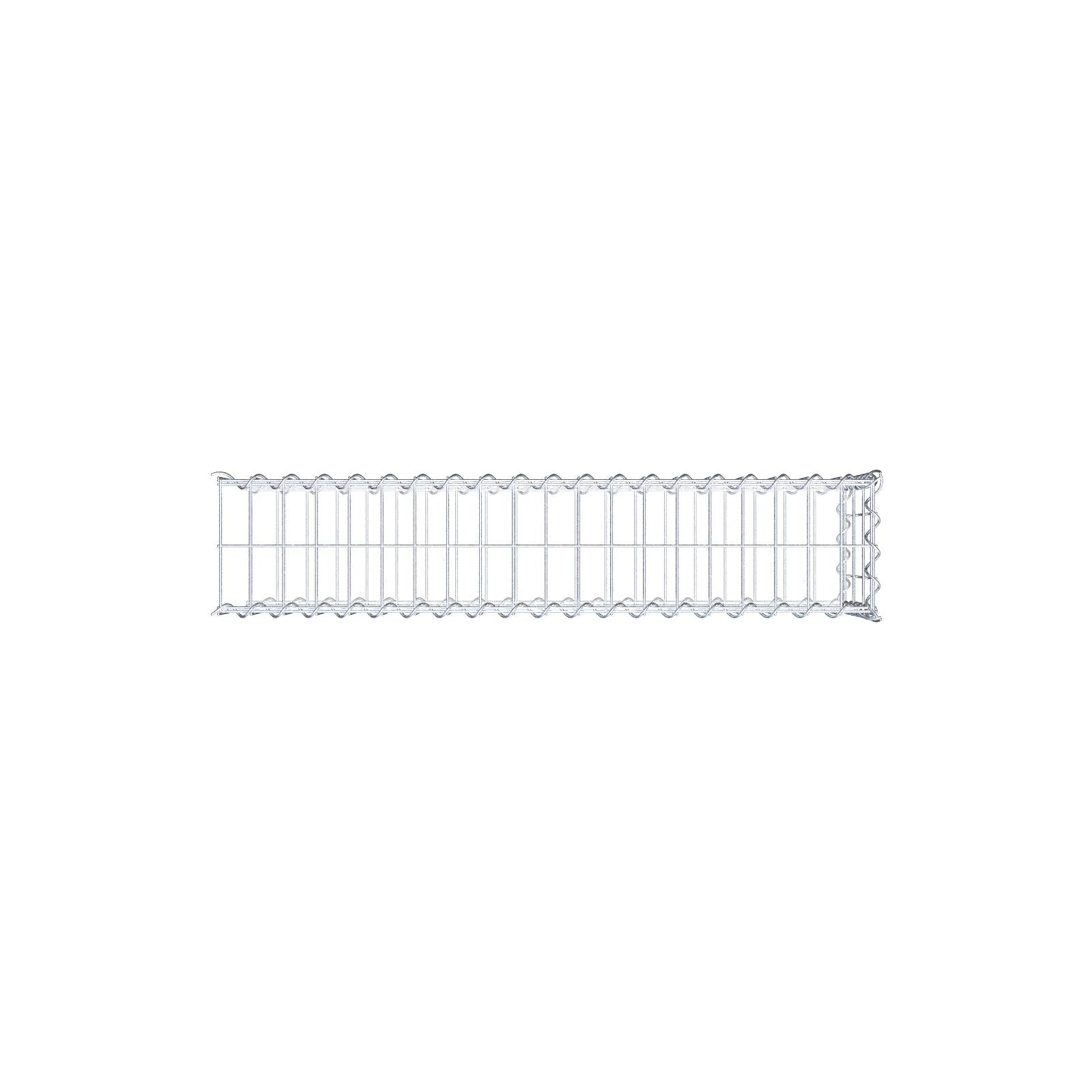 Opvokset gabion type 2 100 cm x 30 cm x 20 cm (L x H x D), maskestørrelse 5 cm x 10 cm, spiral