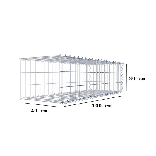 Anbaugabione Typ 2 100 cm x 30 cm x 40 cm (L x H x T), Maschenweite 5 cm x 10 cm, Spirale