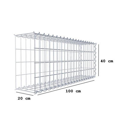 Gabbione aggiuntivo tipo 2 100 cm x 40 cm x 20 cm (L x H x P), dimensione maglia 5 cm x 10 cm, a spirale