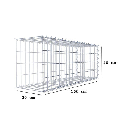 Anbaugabione Typ 2 100 cm x 40 cm x 30 cm (L x H x T), Maschenweite 5 cm x 10 cm, Spirale