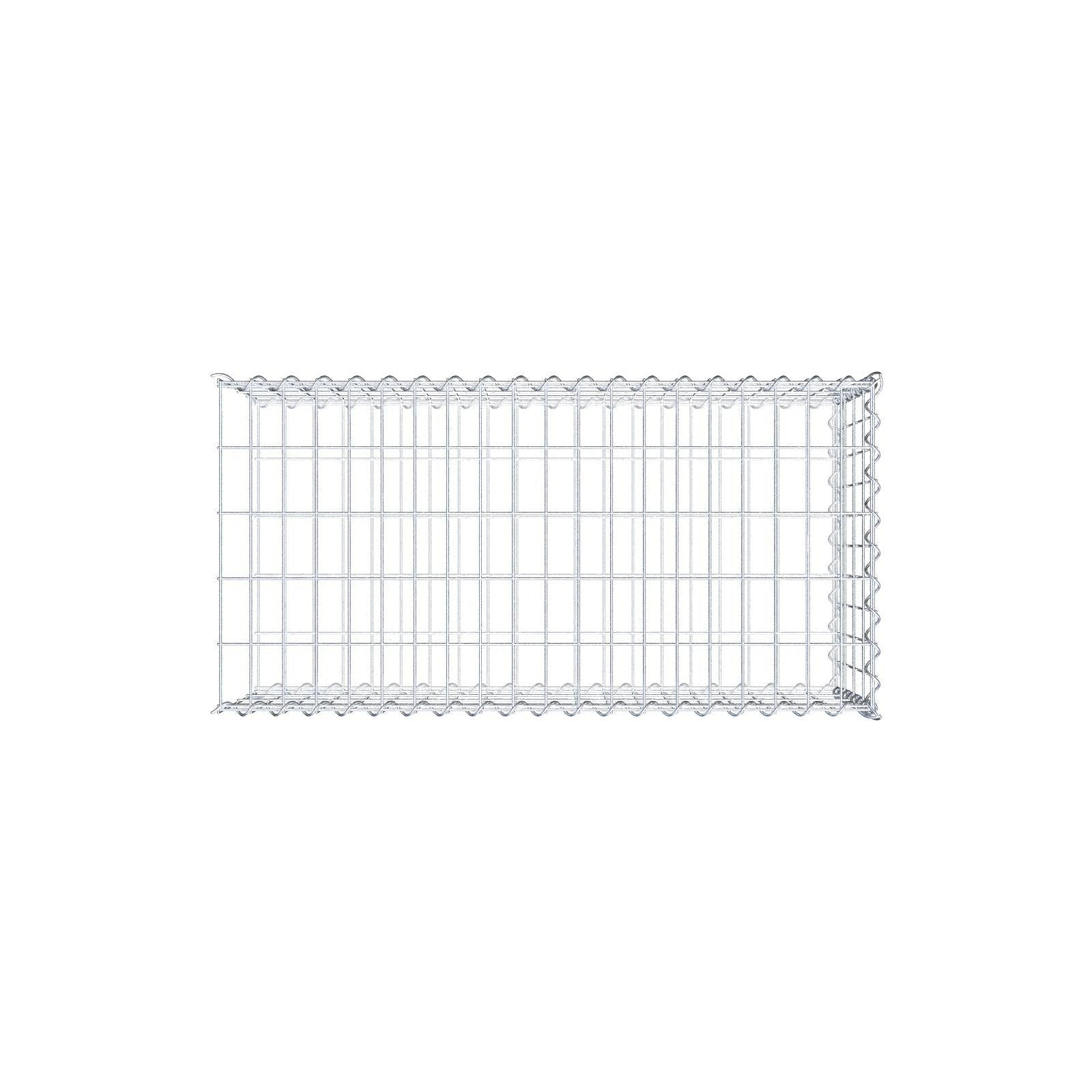 Opvokset gabion type 2 100 cm x 40 cm x 50 cm (L x H x D), maskestørrelse 5 cm x 10 cm, spiral