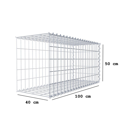 Gavión complementario tipo 2 100 cm x 50 cm x 40 cm (L x A x P), malla 5 cm x 10 cm, espiral