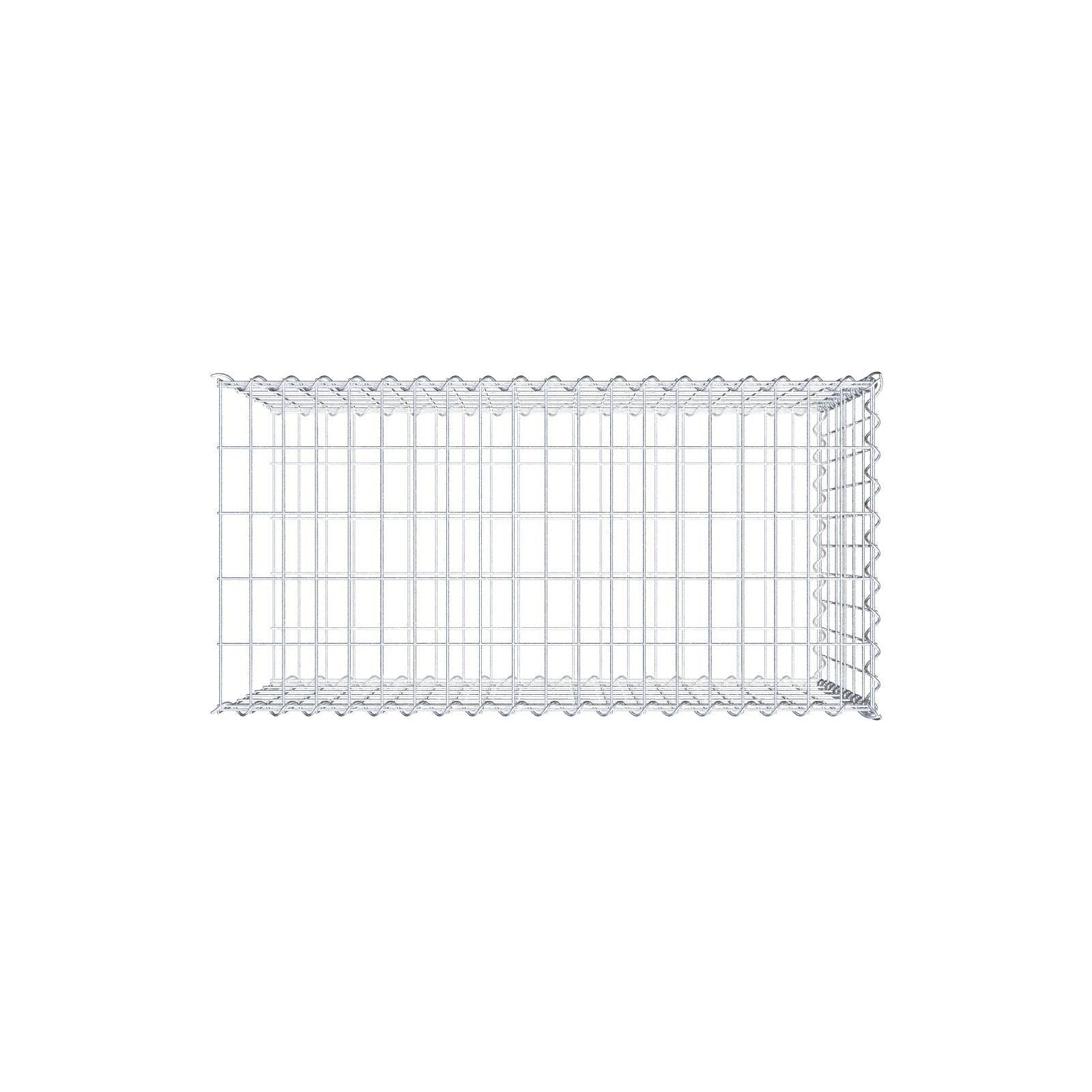 Gabion rapporté type 2 100 cm x 60 cm x 50 cm (L x H x P), mailles 5 cm x 10 cm, spirale