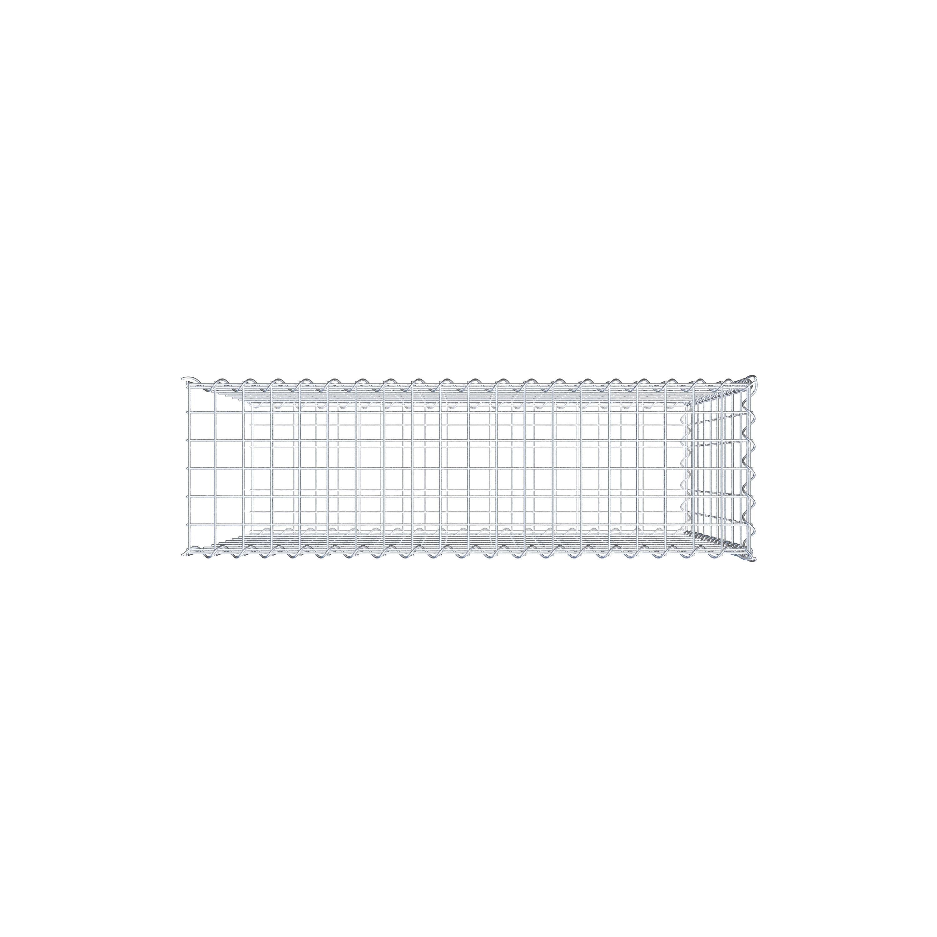 Gabião tipo 2 100 cm x 90 cm x 30 cm (C x A x P), malhagem 5 cm x 10 cm, espiral