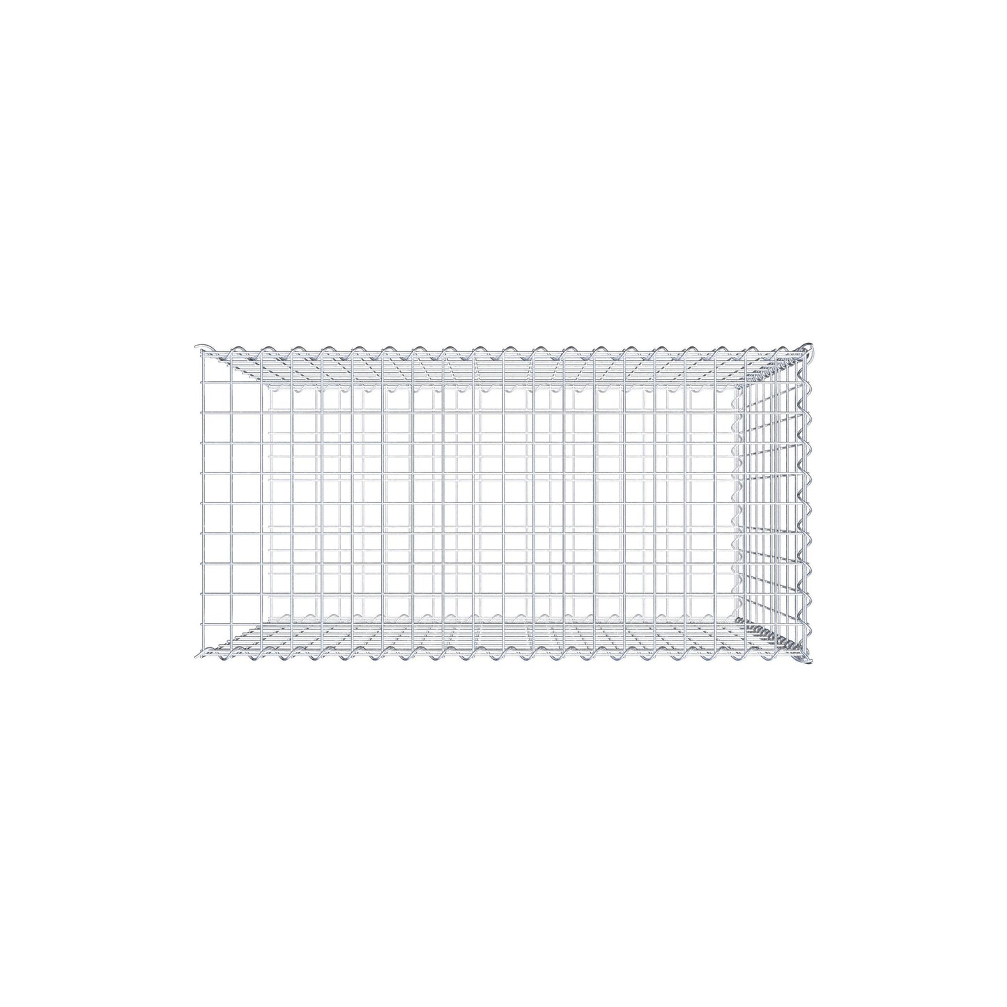 Gabion rapporté type 2 100 cm x 90 cm x 50 cm (L x H x P), mailles 5 cm x 10 cm, spirale