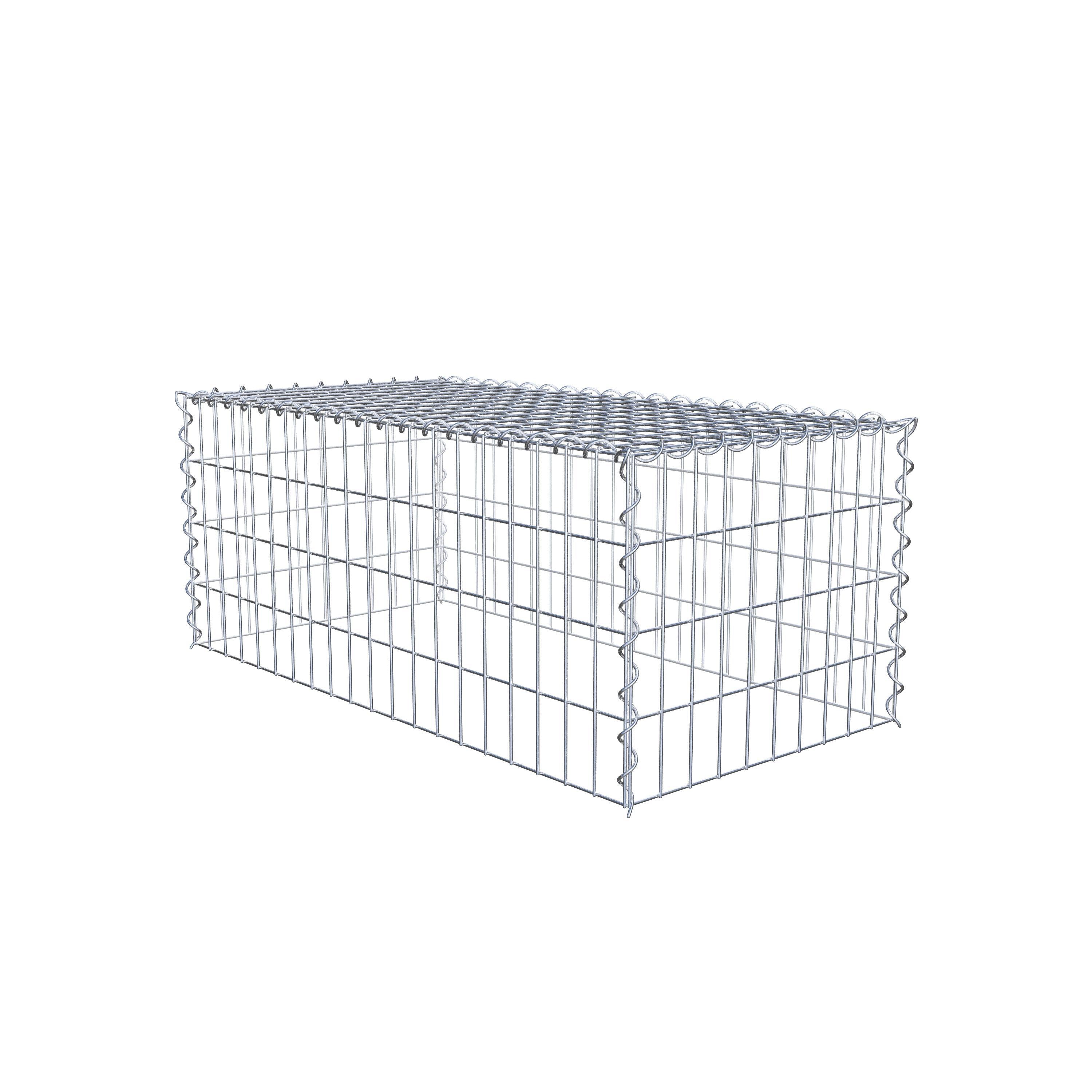 Opvokset gabion type 3 100 cm x 40 cm x 50 cm (L x H x D), maskestørrelse 5 cm x 10 cm, spiral