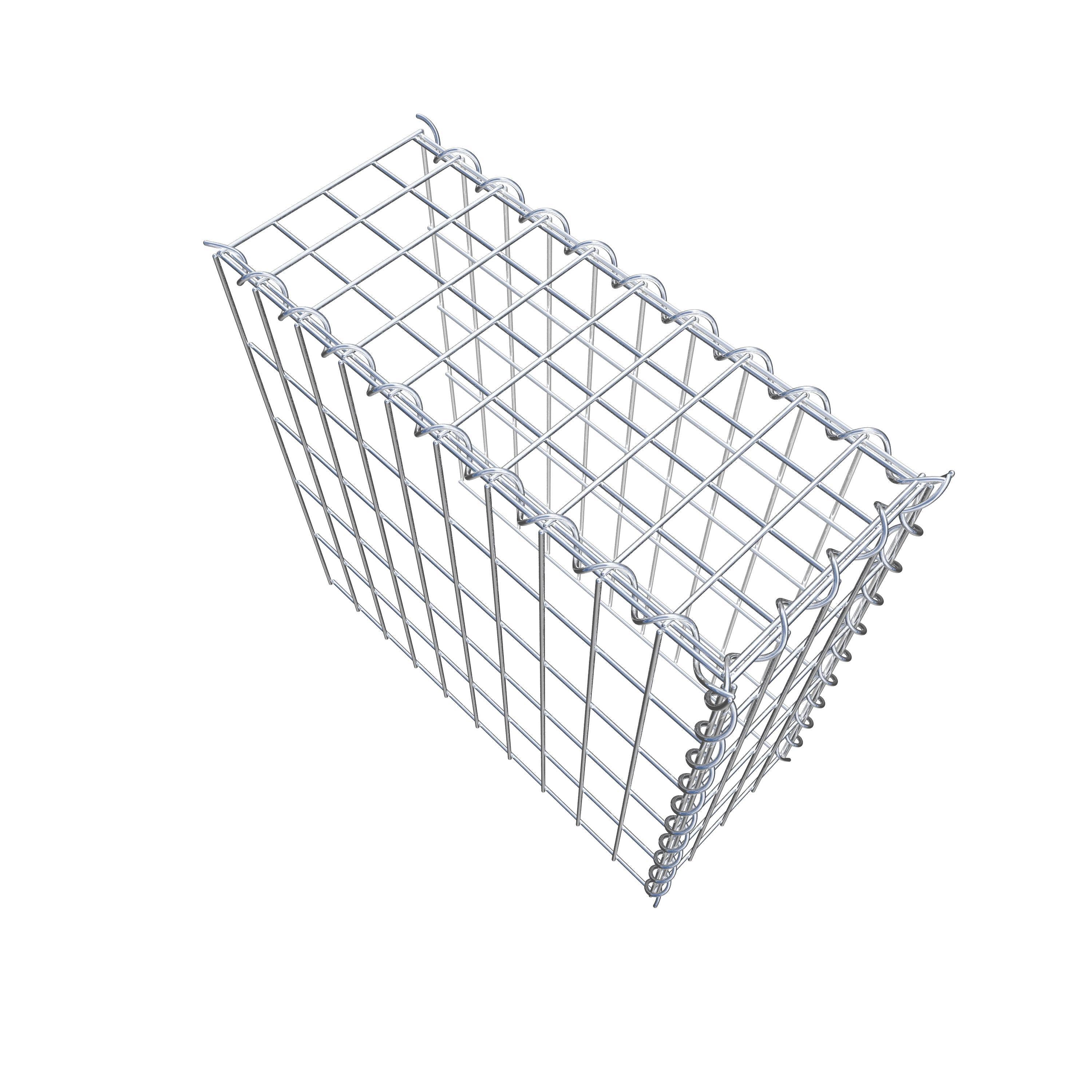 Opvokset gabion type 4 50 cm x 50 cm x 20 cm (L x H x D), maskestørrelse 5 cm x 10 cm, spiral