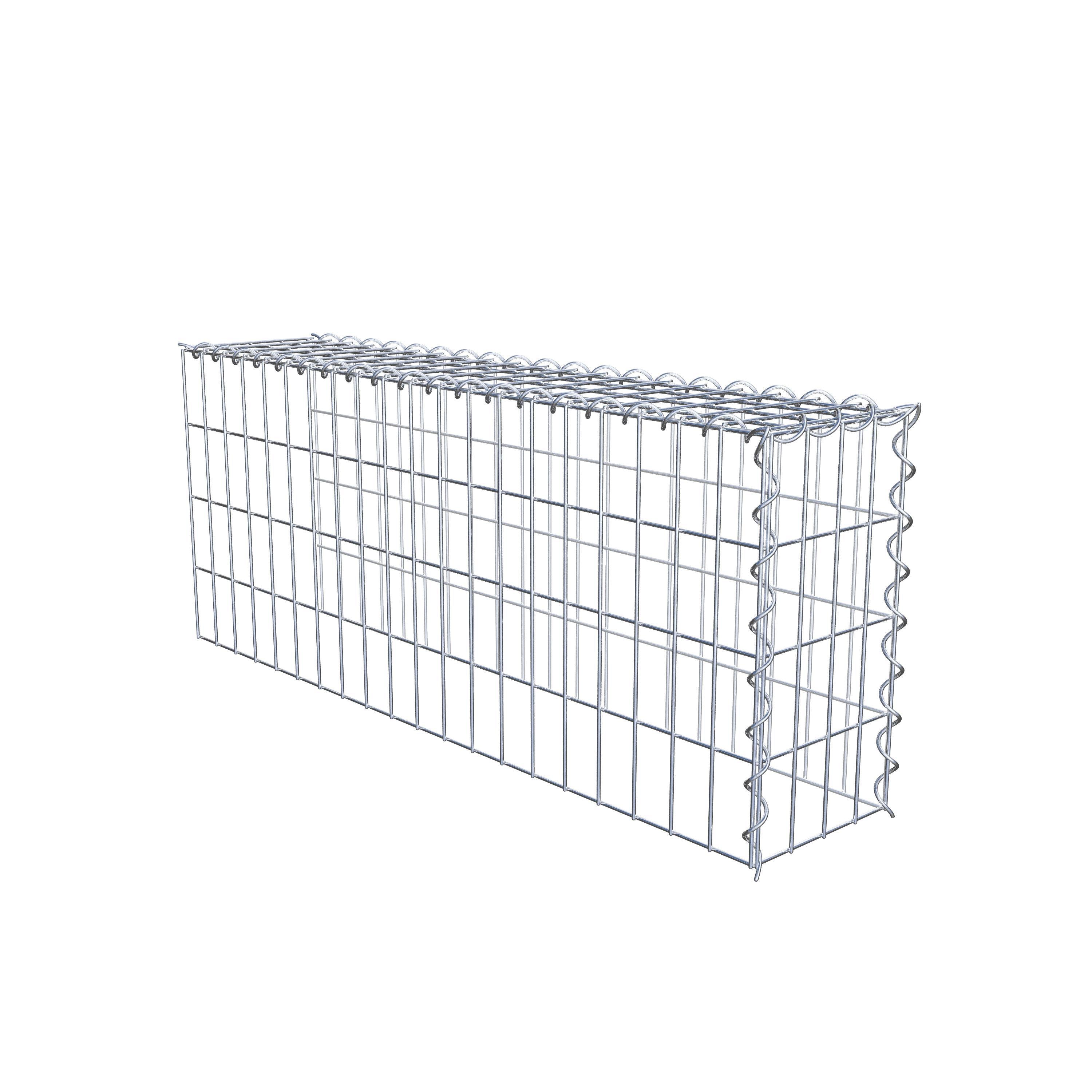 Opvokset gabion type 4 100 cm x 40 cm x 20 cm (L x H x D), maskestørrelse 5 cm x 10 cm, spiral