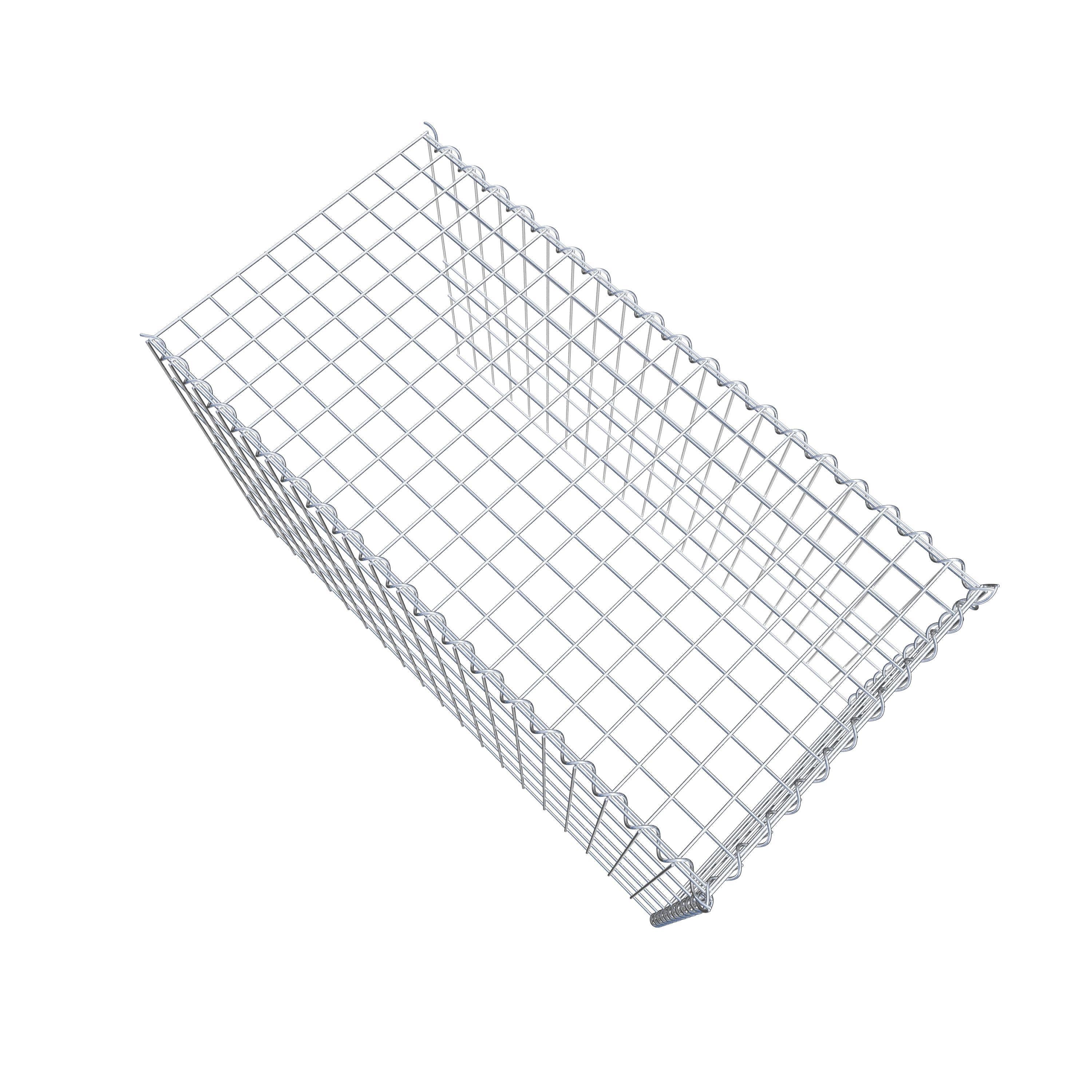 Opvokset gabion type 4 100 cm x 60 cm x 50 cm (L x H x D), maskestørrelse 5 cm x 10 cm, spiral