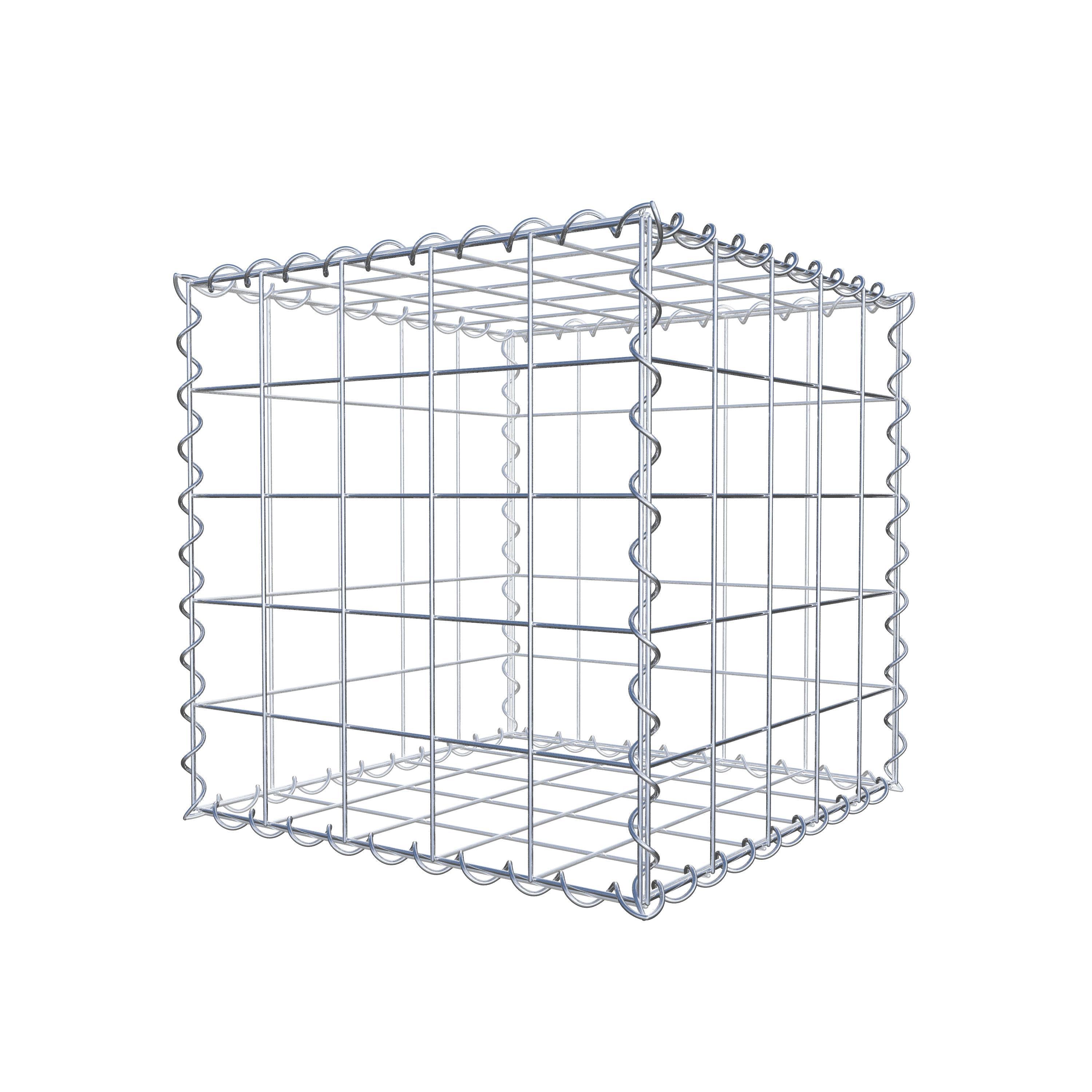 Schanskorf 50 cm x 50 cm x 50 cm (L x H x D), maaswijdte 10 cm x 10 cm, spiraal