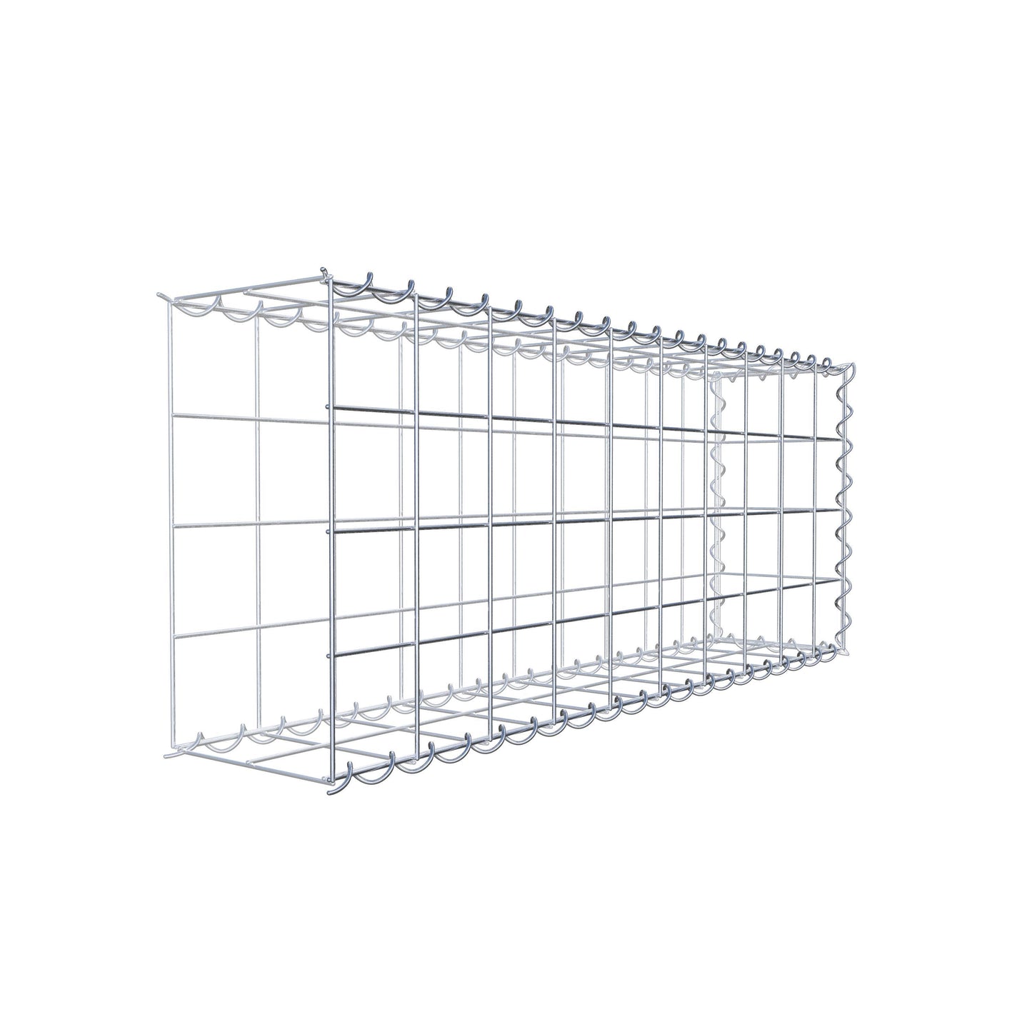 Gabion rapporté type 2 100 cm x 40 cm x 20 cm (L x H x P), mailles 10 cm x 10 cm, spirale