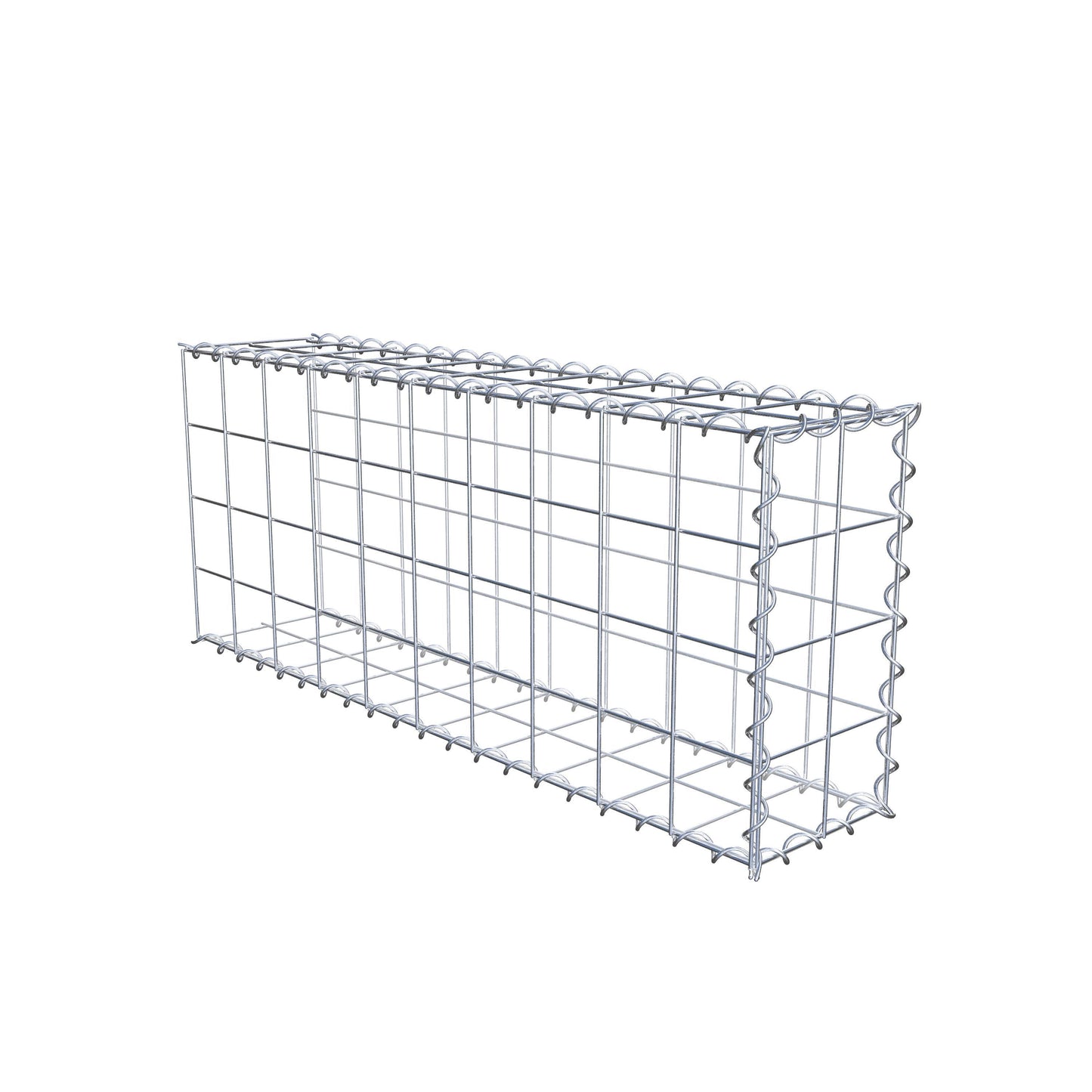 Gabion rapporté type 2 100 cm x 40 cm x 20 cm (L x H x P), mailles 10 cm x 10 cm, spirale