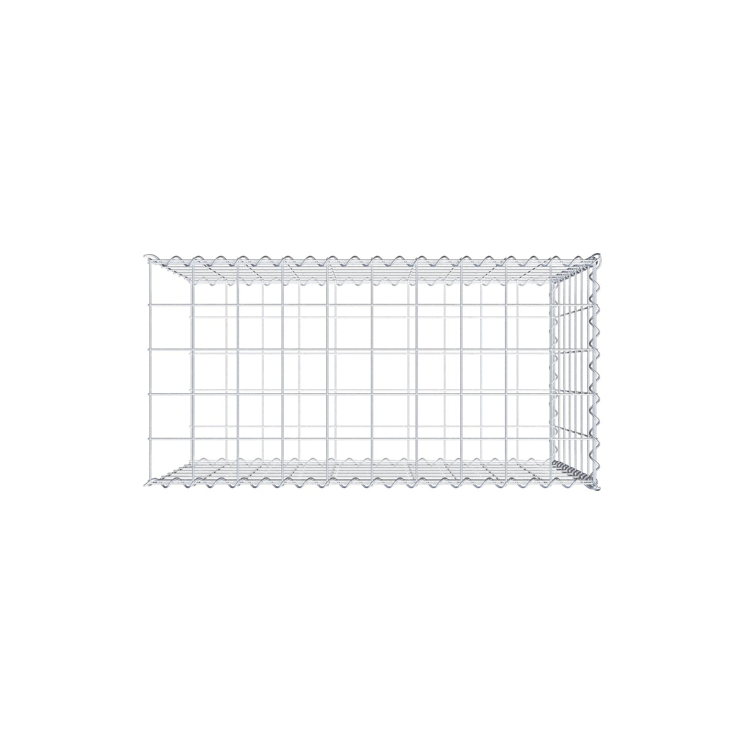 Gabion rapporté type 2 100 cm x 70 cm x 50 cm (L x H x P), mailles 10 cm x 10 cm, spirale