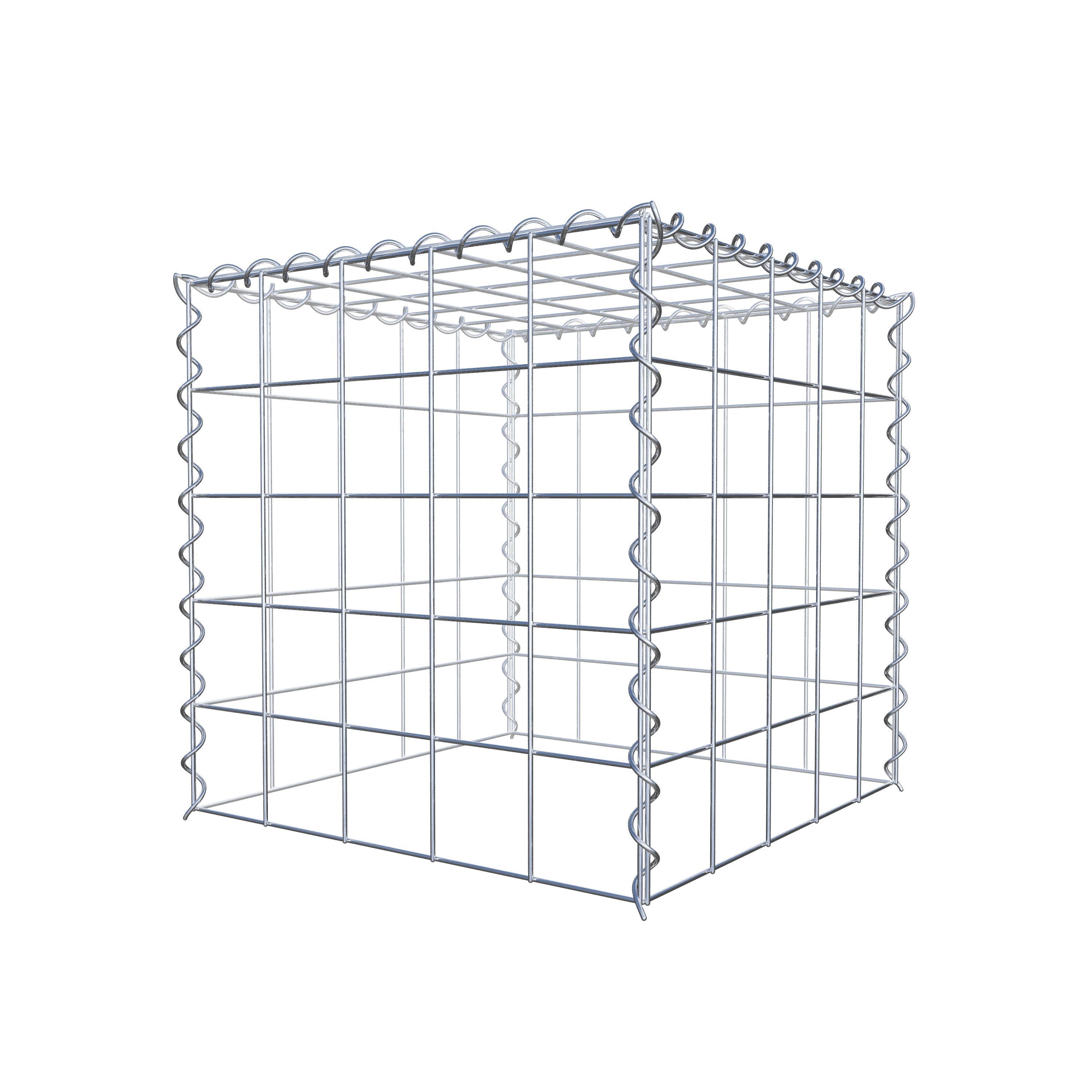 Aangegroeide schanskorf type 3 50 cm x 50 cm x 50 cm (L x H x D), maaswijdte 10 cm x 10 cm, spiraal