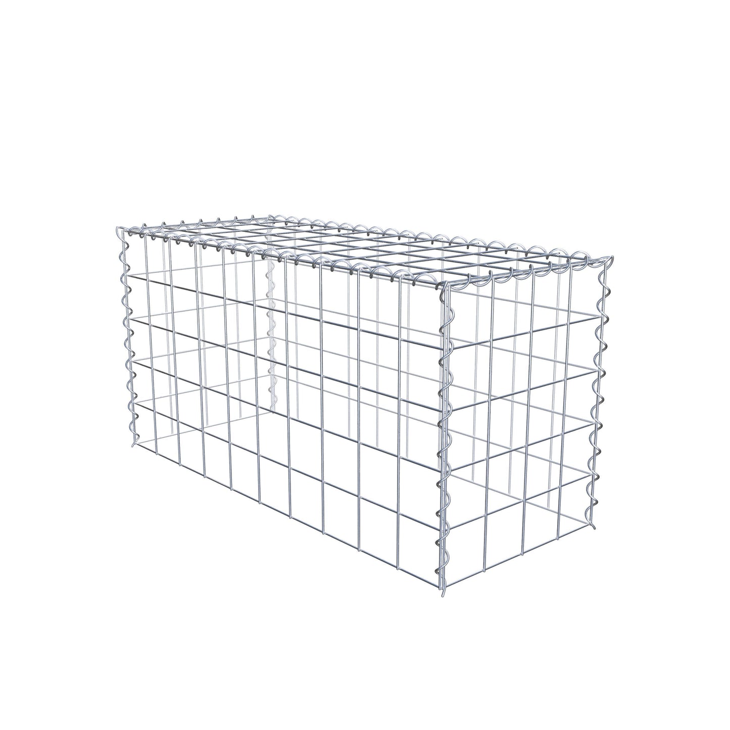 Opvokset gabion type 3 100 cm x 50 cm x 40 cm (L x H x D), maskestørrelse 10 cm x 10 cm, spiral