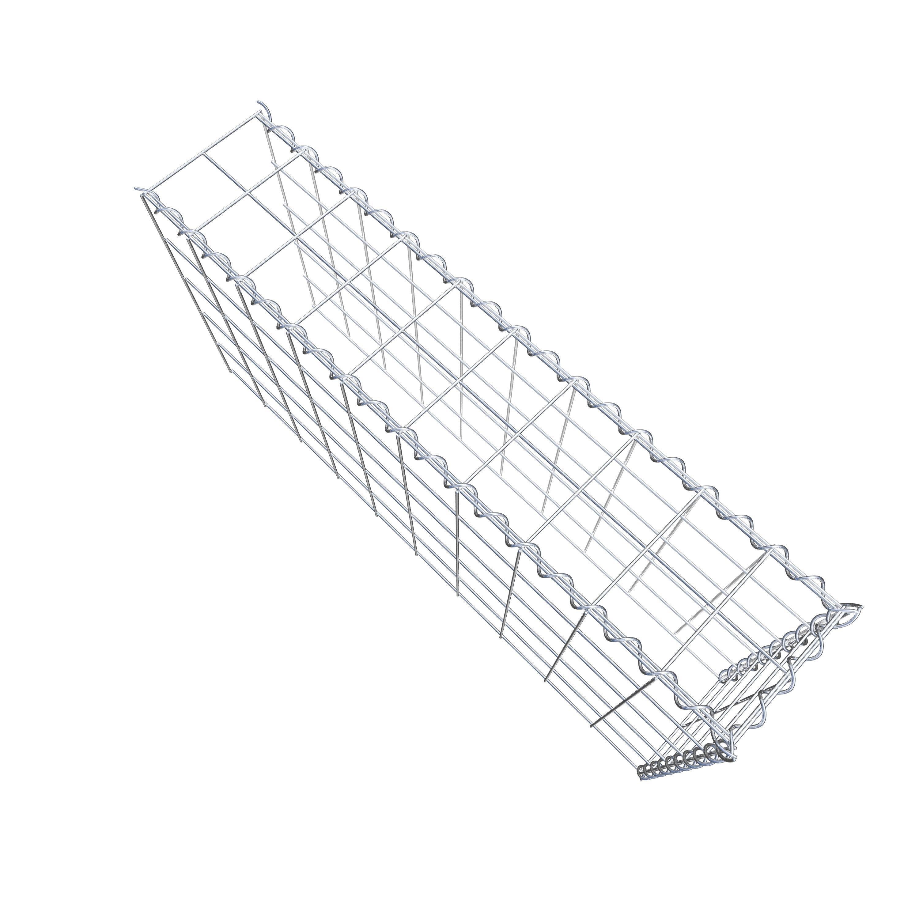 Opvokset gabion type 4 100 cm x 50 cm x 20 cm (L x H x D), maskestørrelse 10 cm x 10 cm, spiral