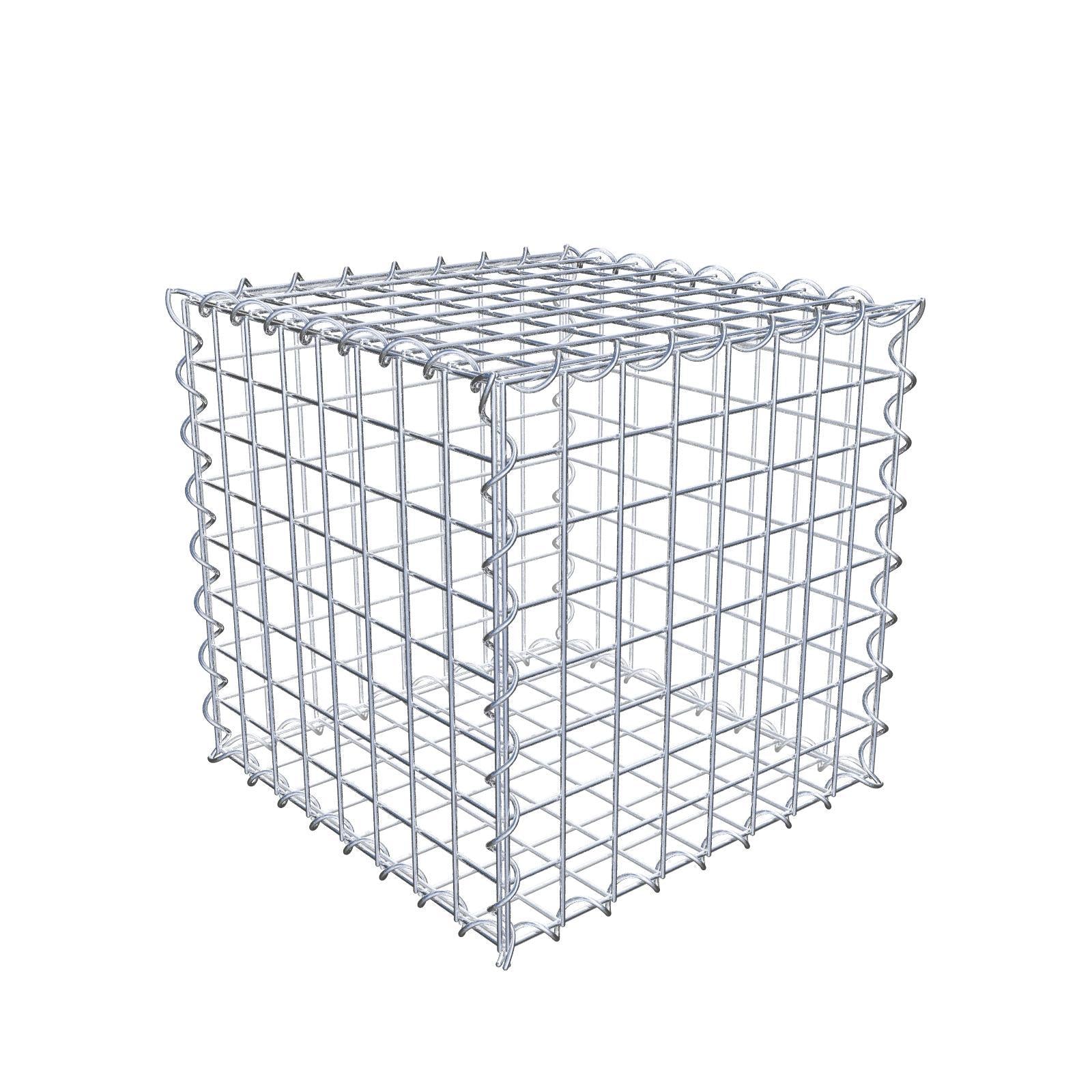 Schanskorf 40 cm x 40 cm x 40 cm (L x H x D), maaswijdte 5 cm x 5 cm, spiraalvormig