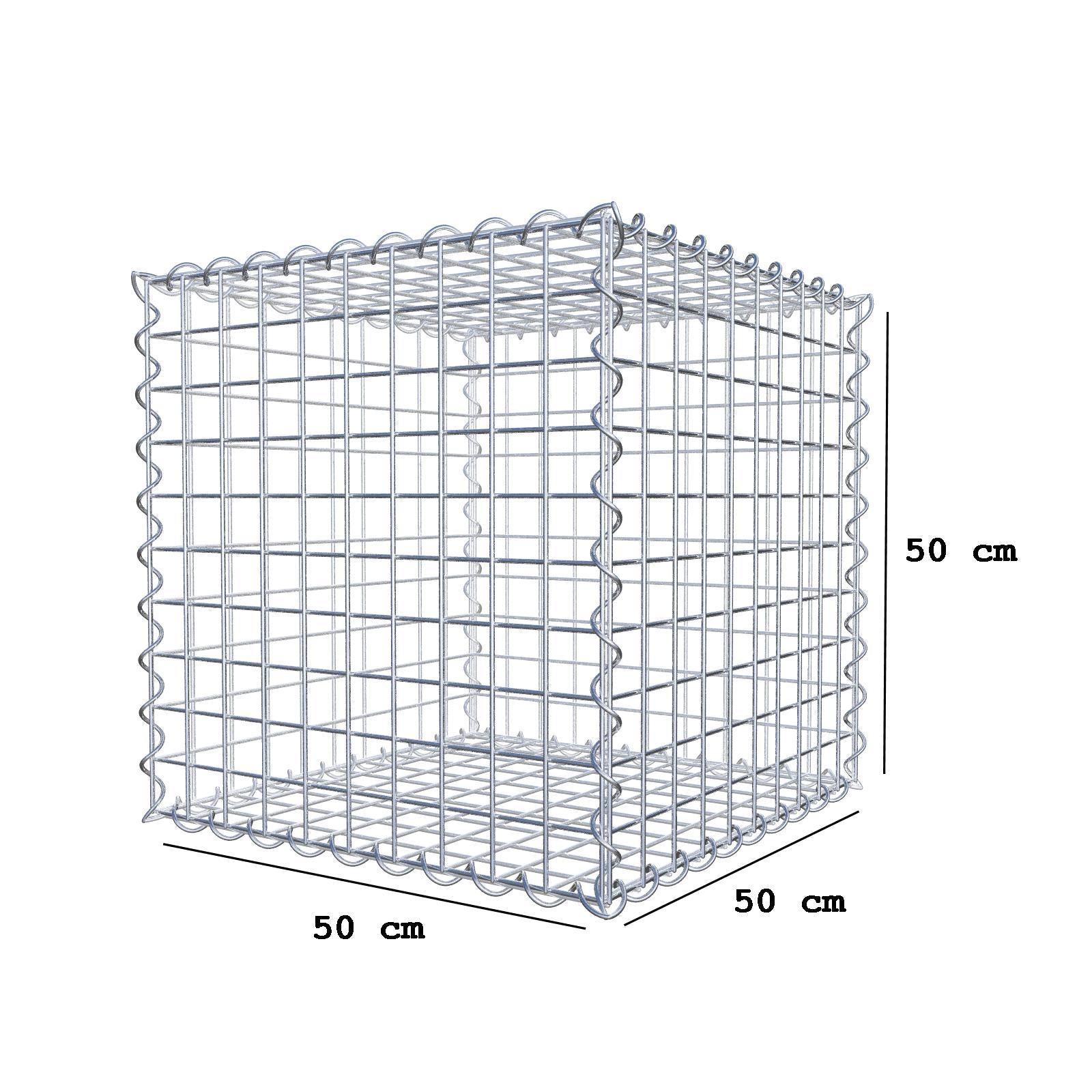 Schanskorf 50 cm x 50 cm x 50 cm (L x H x D), maaswijdte 5 cm x 5 cm, spiraal