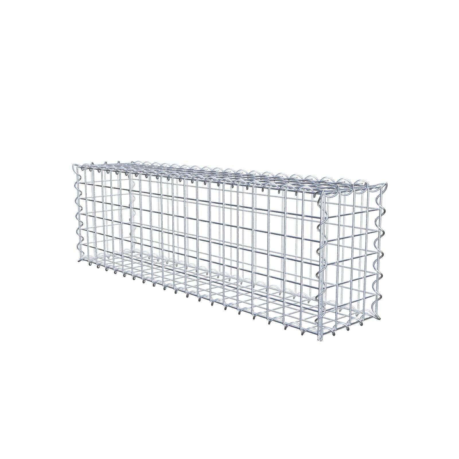 Schanskorf 100 cm x 30 cm x 20 cm (L x H x D), maaswijdte 5 cm x 5 cm, spiraalvormig