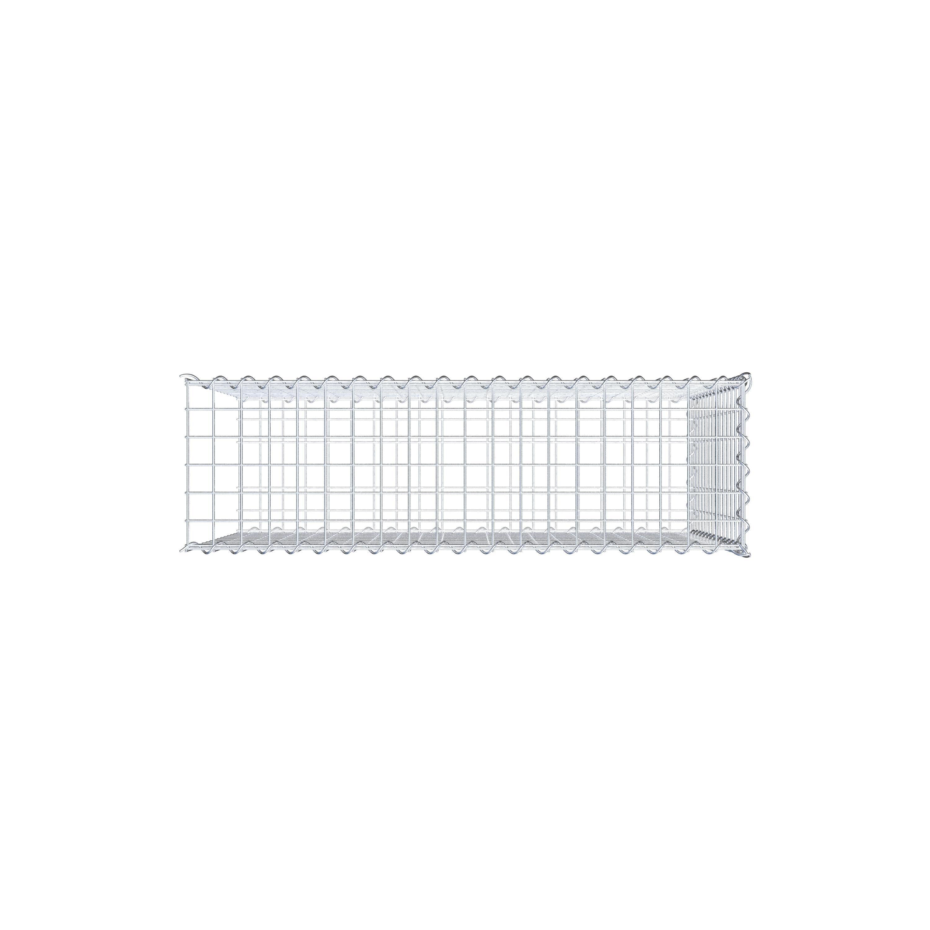 Opvokset gabion type 2 100 cm x 70 cm x 30 cm (L x H x D), maskestørrelse 5 cm x 5 cm, spiral