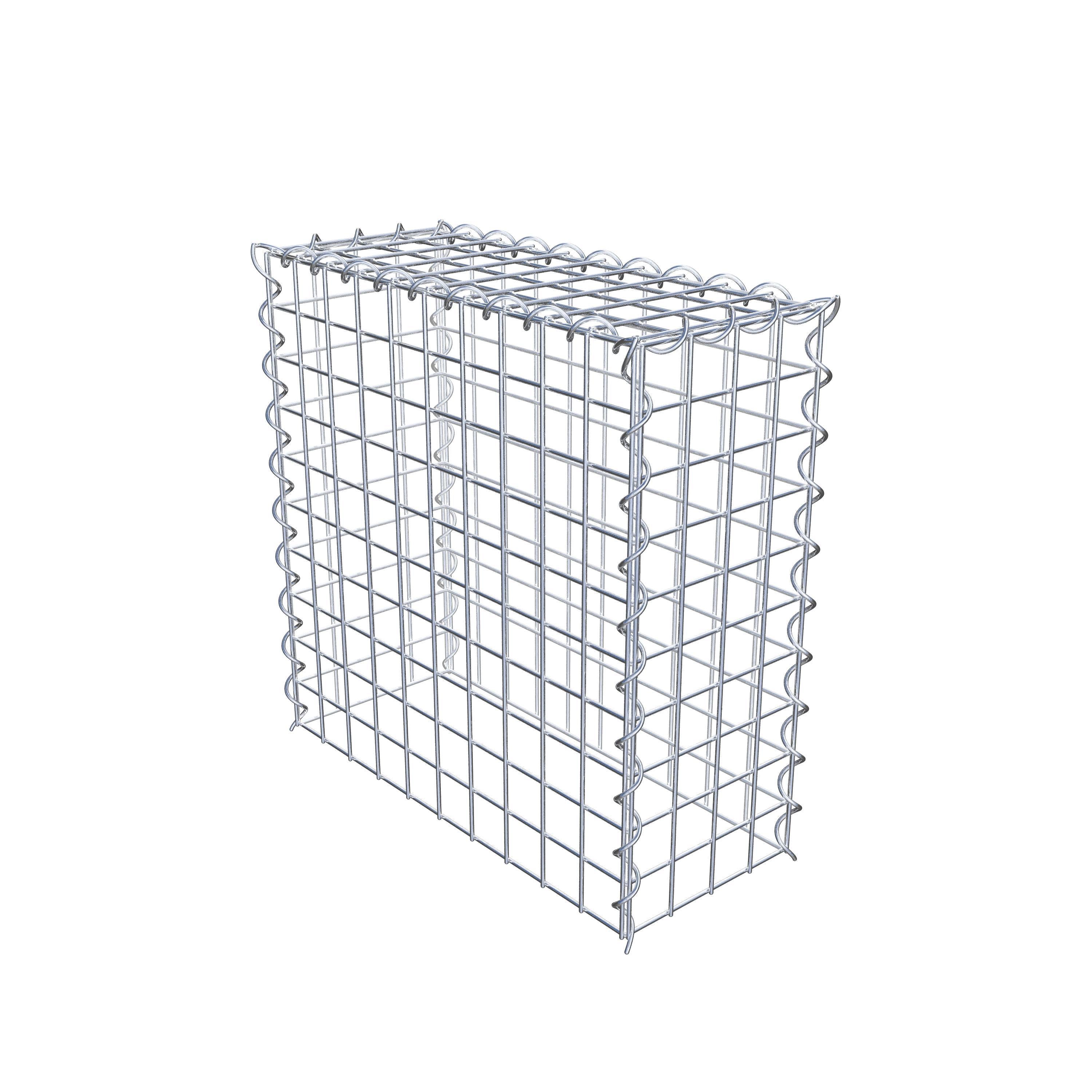 Opvokset gabion type 3 50 cm x 50 cm x 20 cm (L x H x D), maskestørrelse 5 cm x 5 cm, spiral