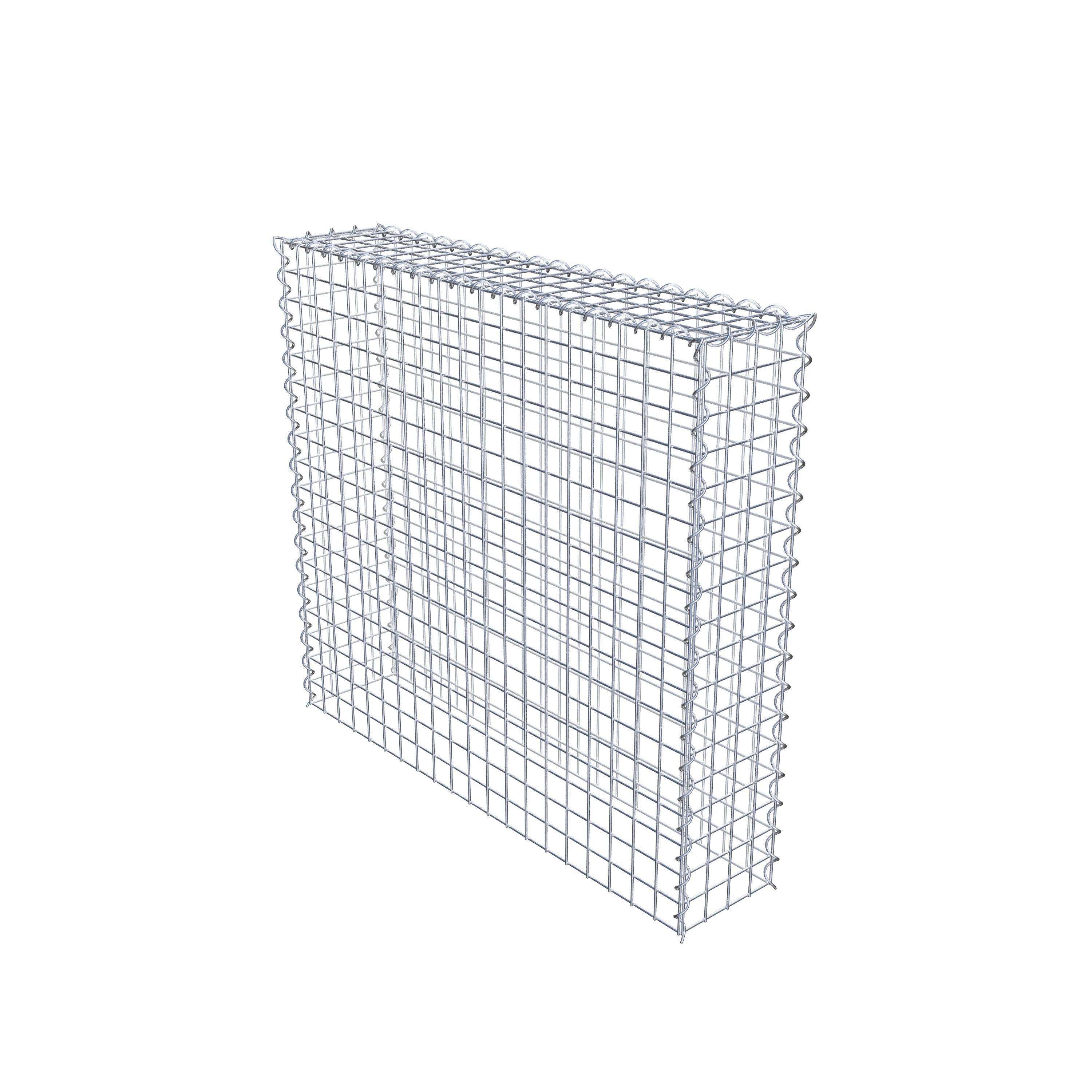 Opvokset gabion type 3 100 cm x 90 cm x 20 cm (L x H x D), maskestørrelse 5 cm x 5 cm, spiral