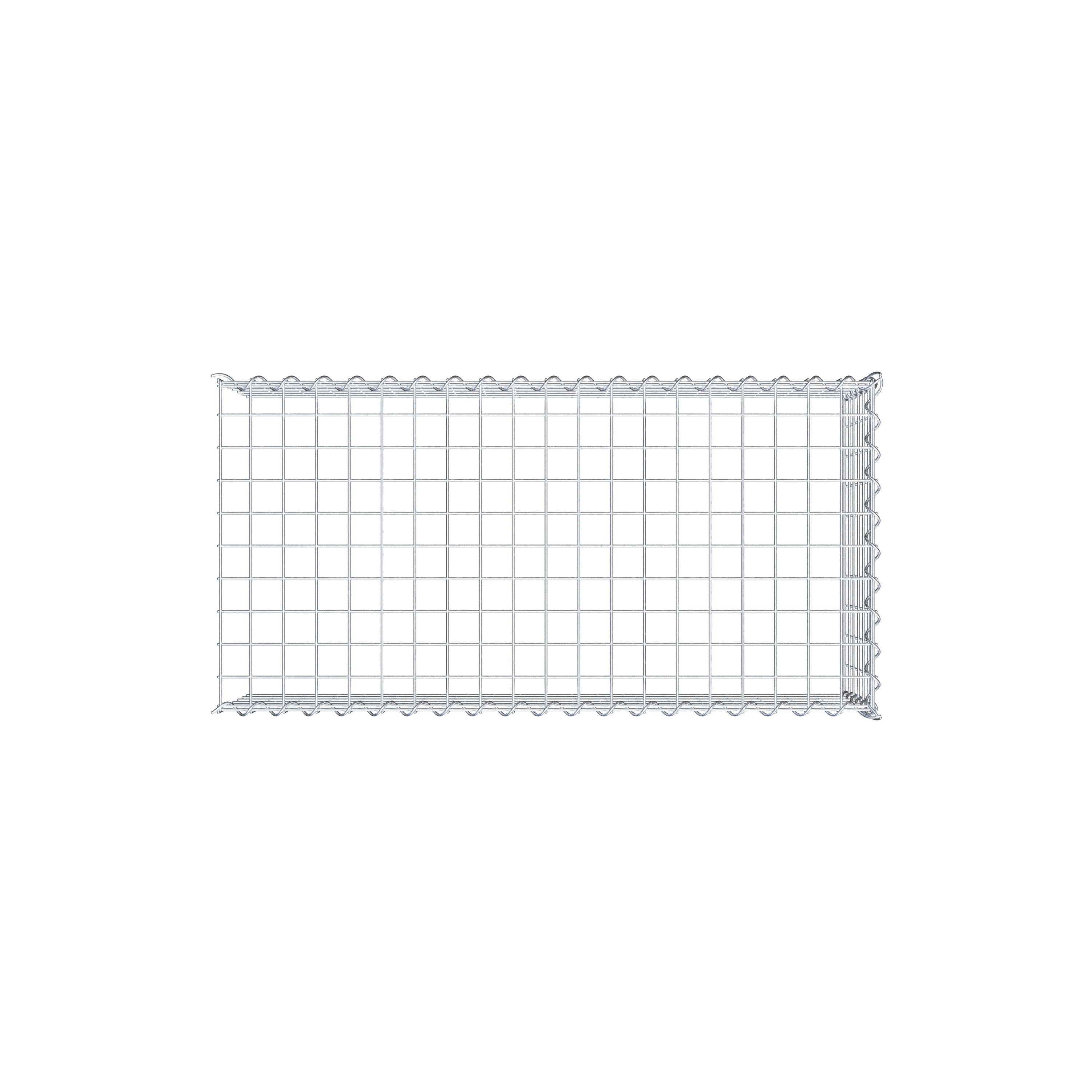 Opvokset gabion type 4 100 cm x 30 cm x 50 cm (L x H x D), maskestørrelse 5 cm x 5 cm, spiral