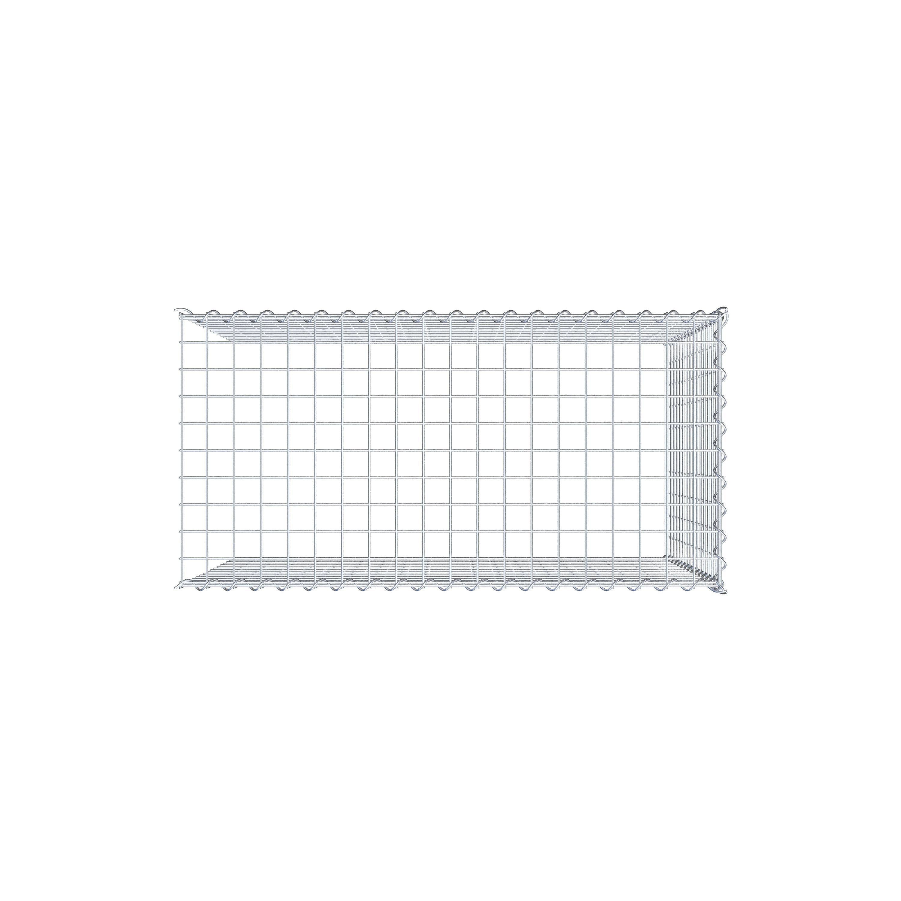 Opvokset gabion type 4 100 cm x 80 cm x 50 cm (L x H x D), maskestørrelse 5 cm x 5 cm, spiral