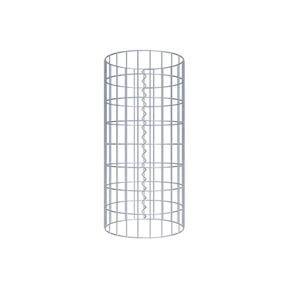 Gabion column around 37 cm diameter, 80 cm height, mesh size 5 cm x 10 cm
