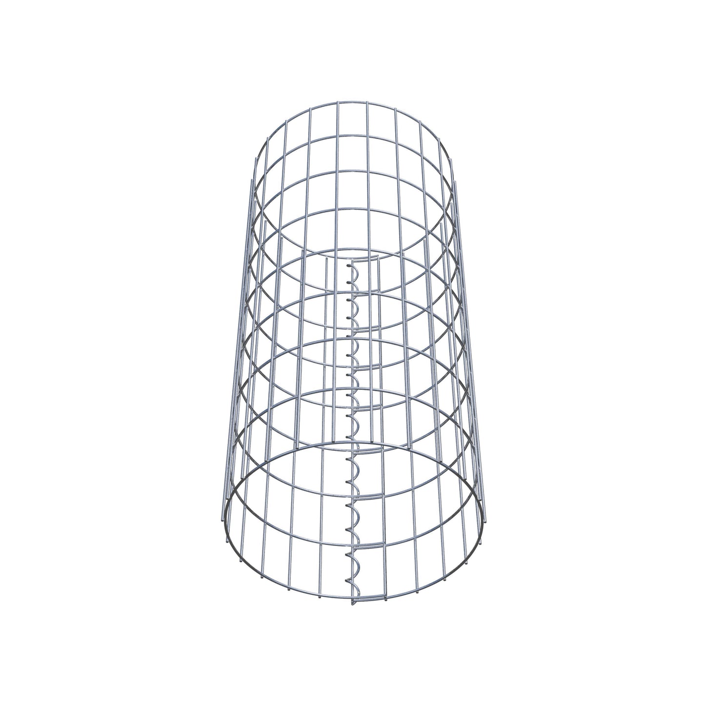 Gabion column around 37 cm diameter, 80 cm height, mesh size 5 cm x 10 cm